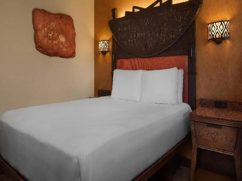 Bed in Disney's Animal Kingdom Lodge