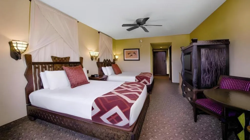 Bed in Disney's Animal Kingdom Lodge