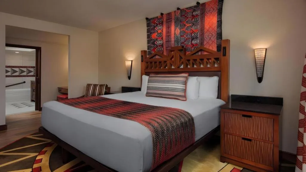 Bed in Disney's Animal Kingdom Lodge