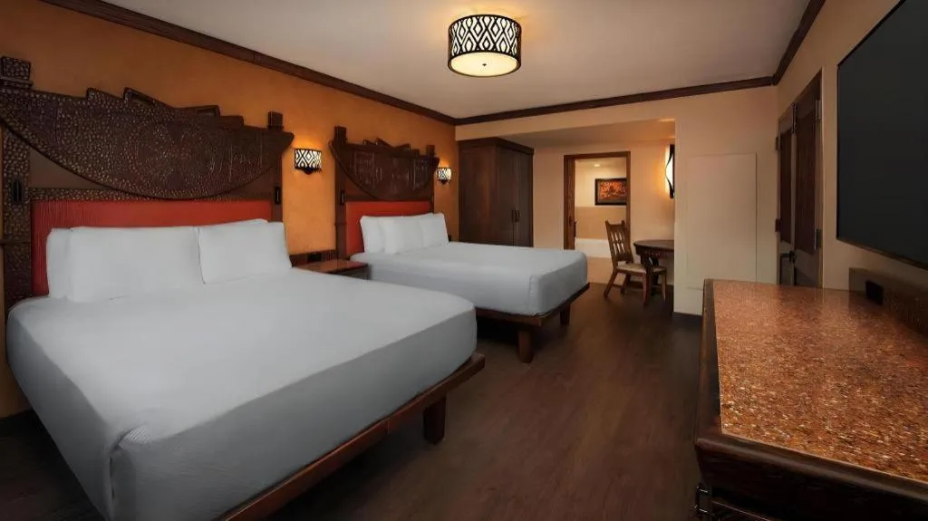 Bed in Disney's Animal Kingdom Lodge