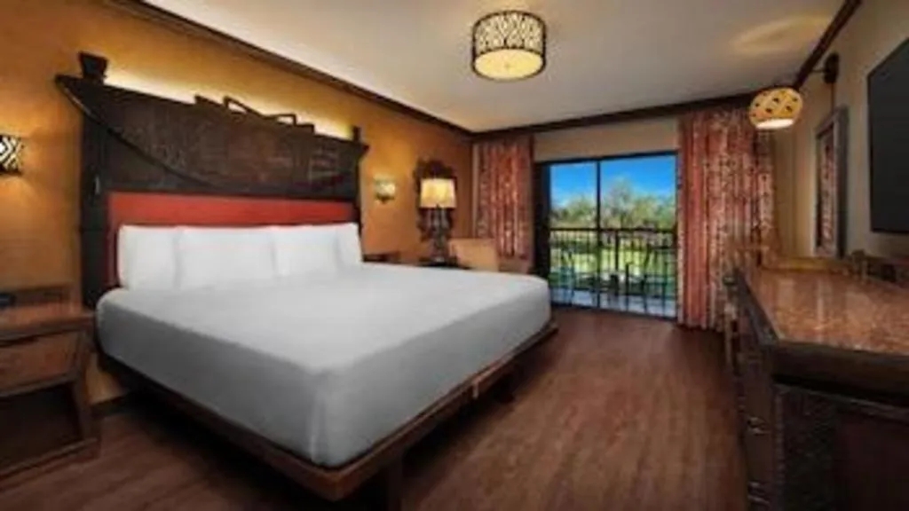 Bed in Disney's Animal Kingdom Lodge