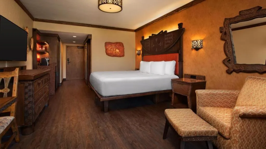 Bed in Disney's Animal Kingdom Lodge