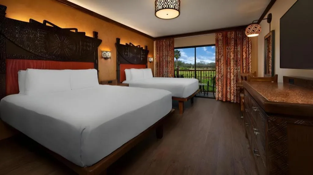 Bed in Disney's Animal Kingdom Lodge