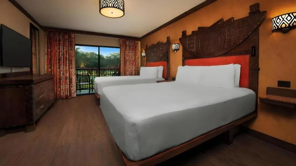 Bed in Disney's Animal Kingdom Lodge