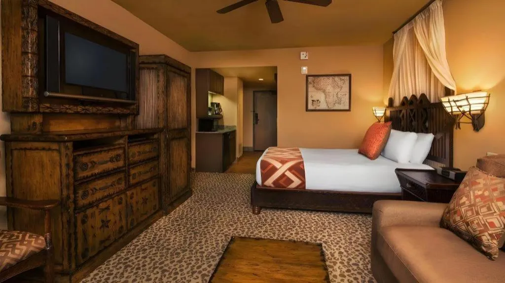 Bed in Disney's Animal Kingdom Lodge