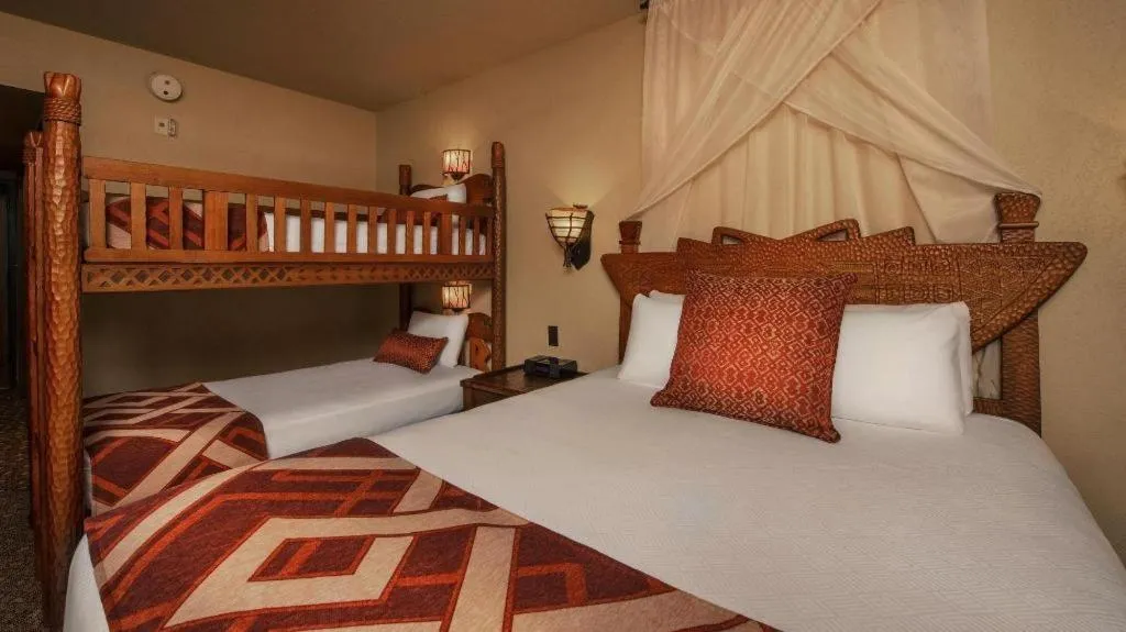 Bed in Disney's Animal Kingdom Lodge
