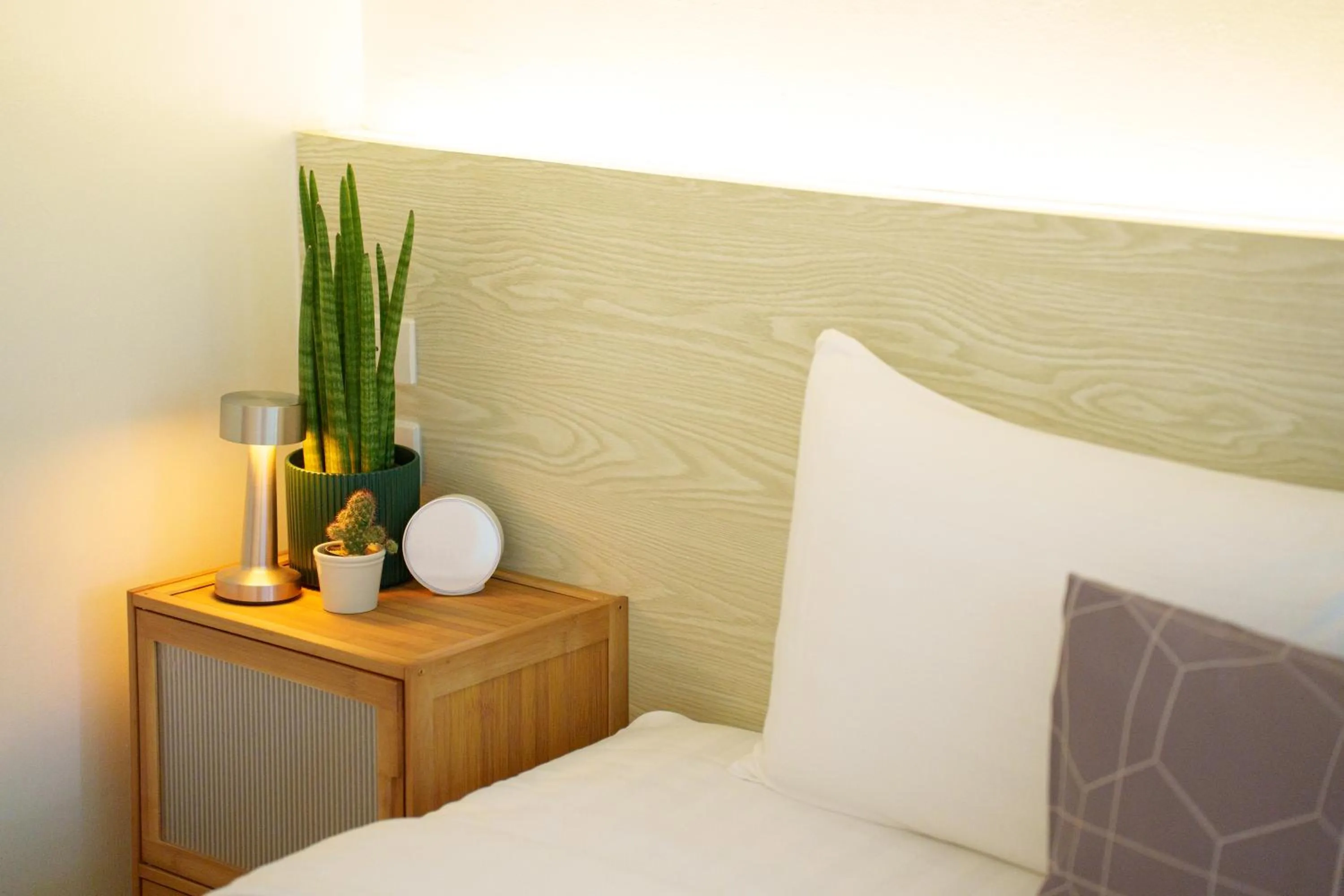 Bed in Gecko EYE Hotel