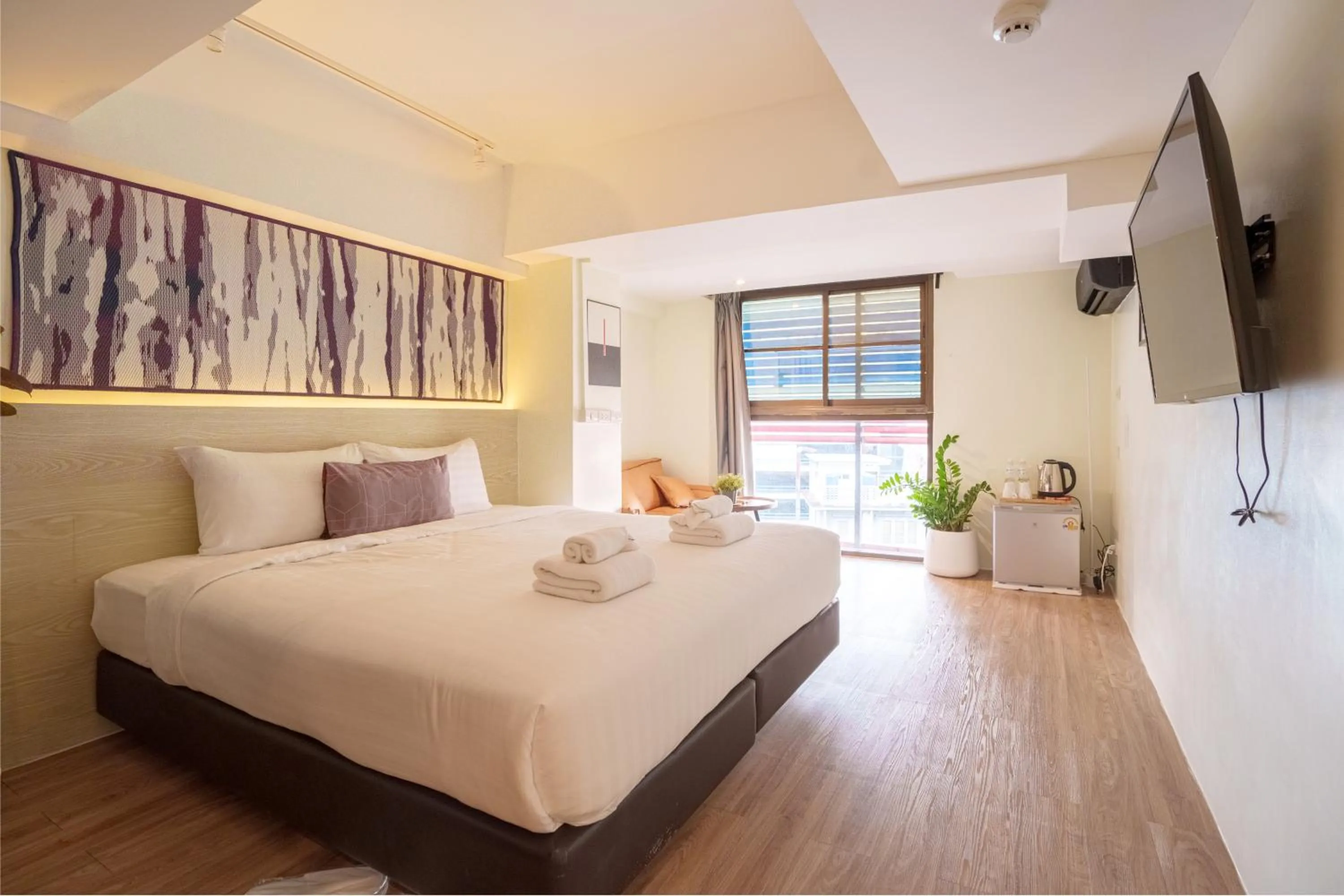 Bed in Gecko EYE Hotel