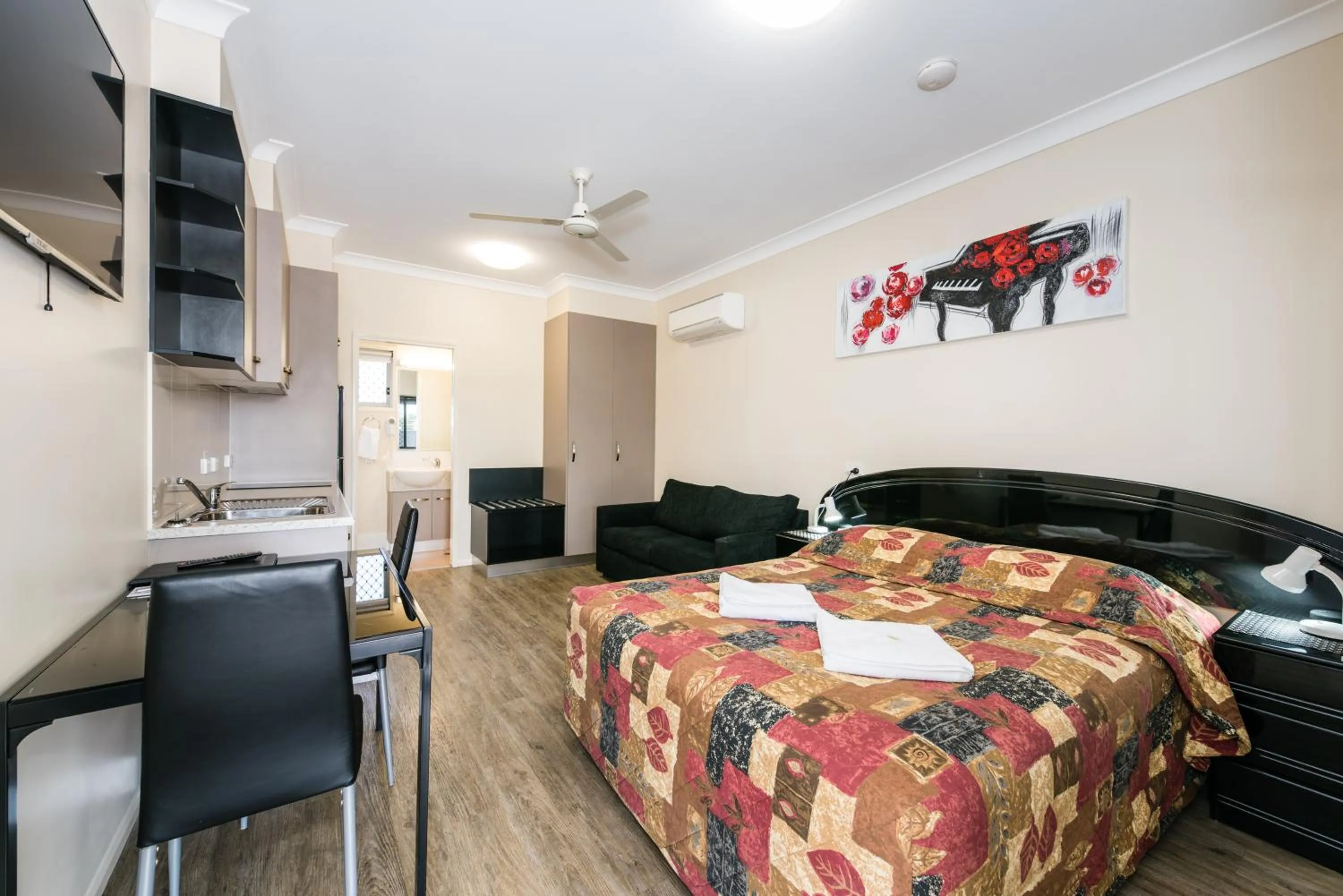 Bathroom, Bed in Athena Studio Units