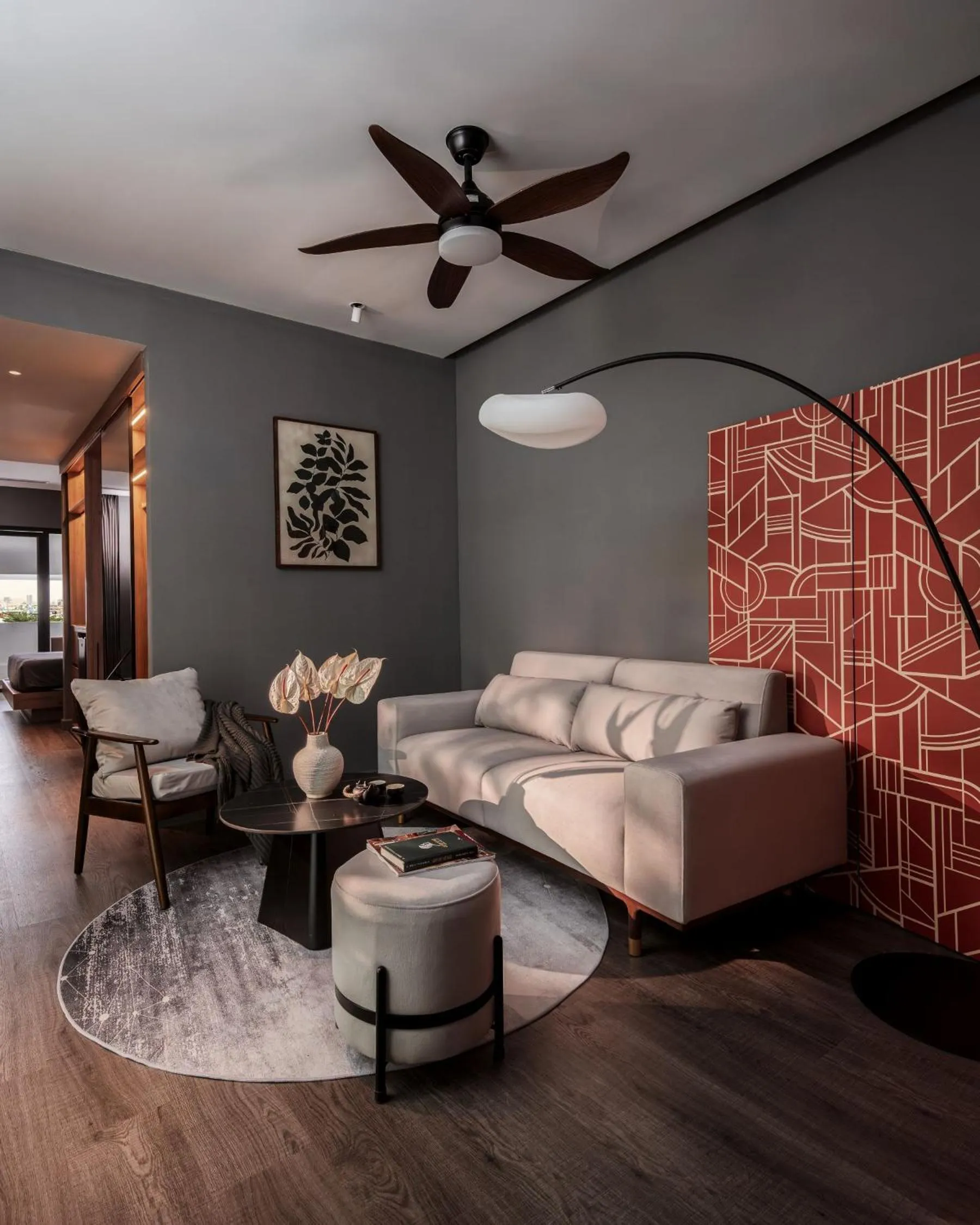 Living room, Bed in Express by M Village Võ Văn Kiệt