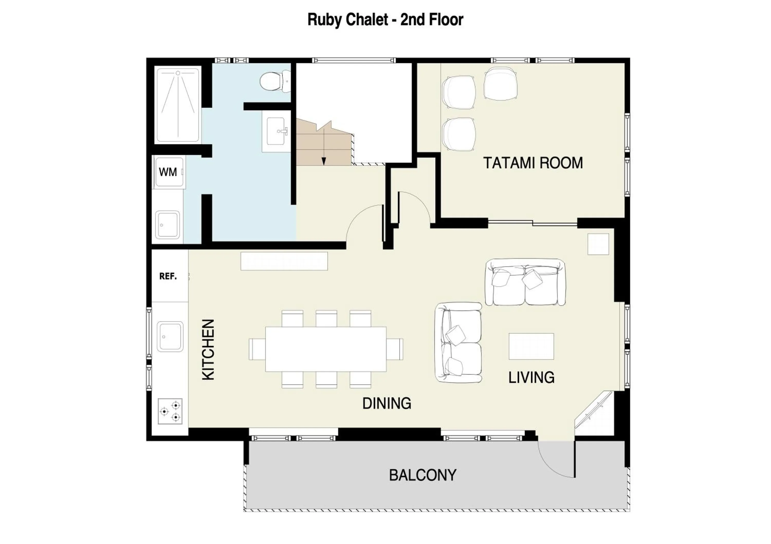 Floor plan in Ruby Chalet