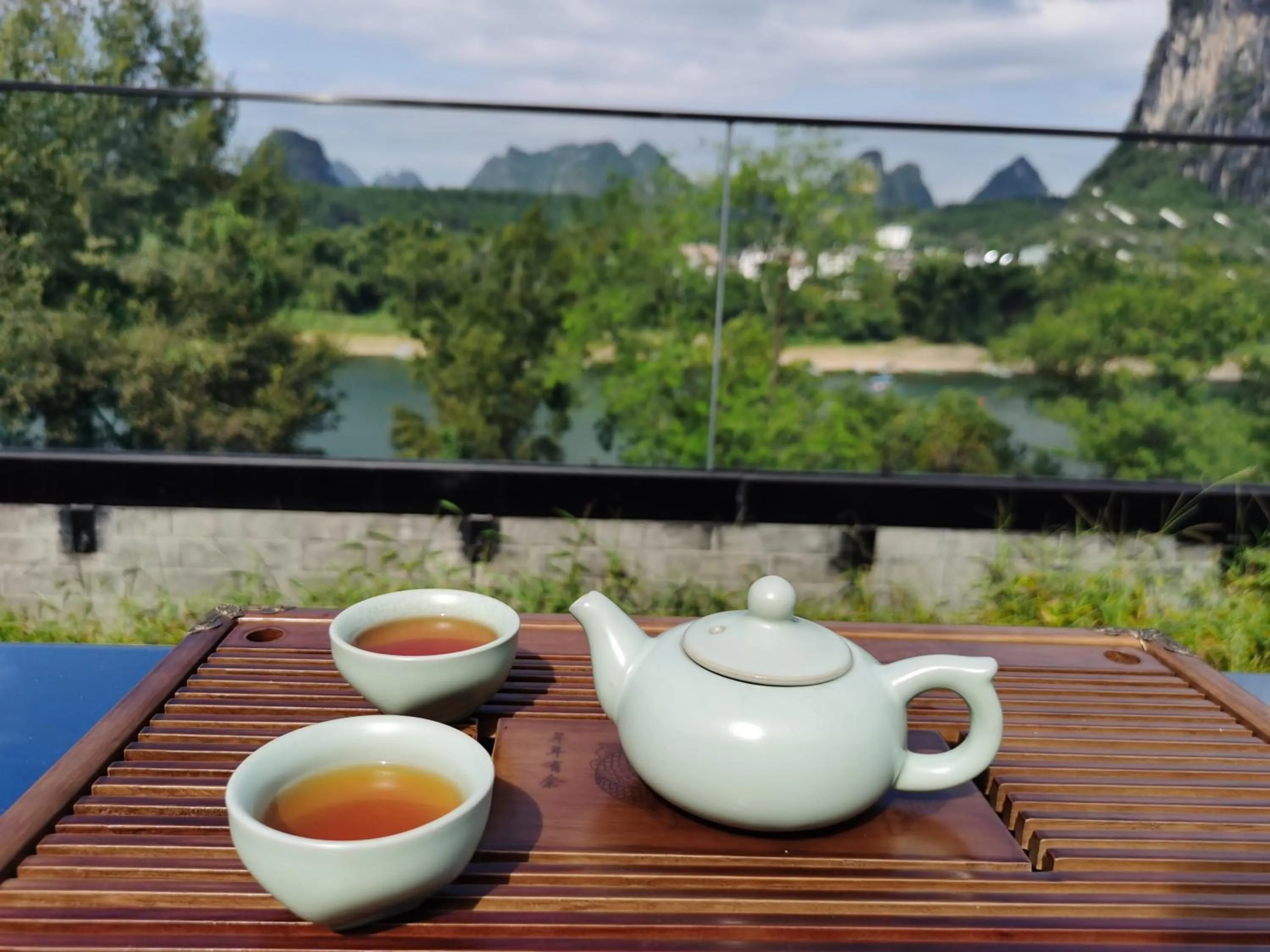 Balcony/Terrace in Yangshuo River Lodge Hotel - Airport or TS Free pick up over 3 nights