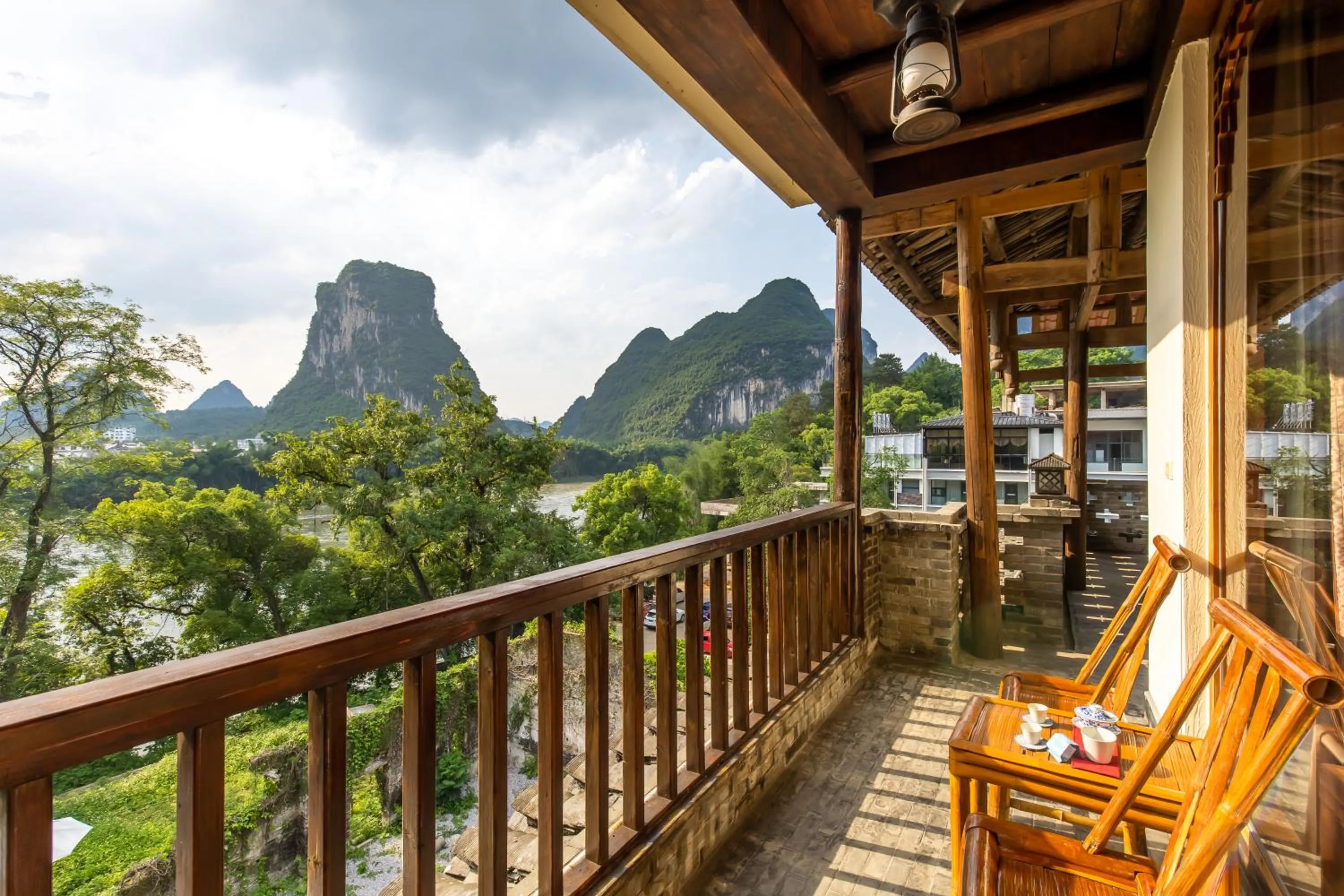 Balcony/Terrace in Yangshuo River Lodge Hotel - Airport or TS Free pick up over 3 nights