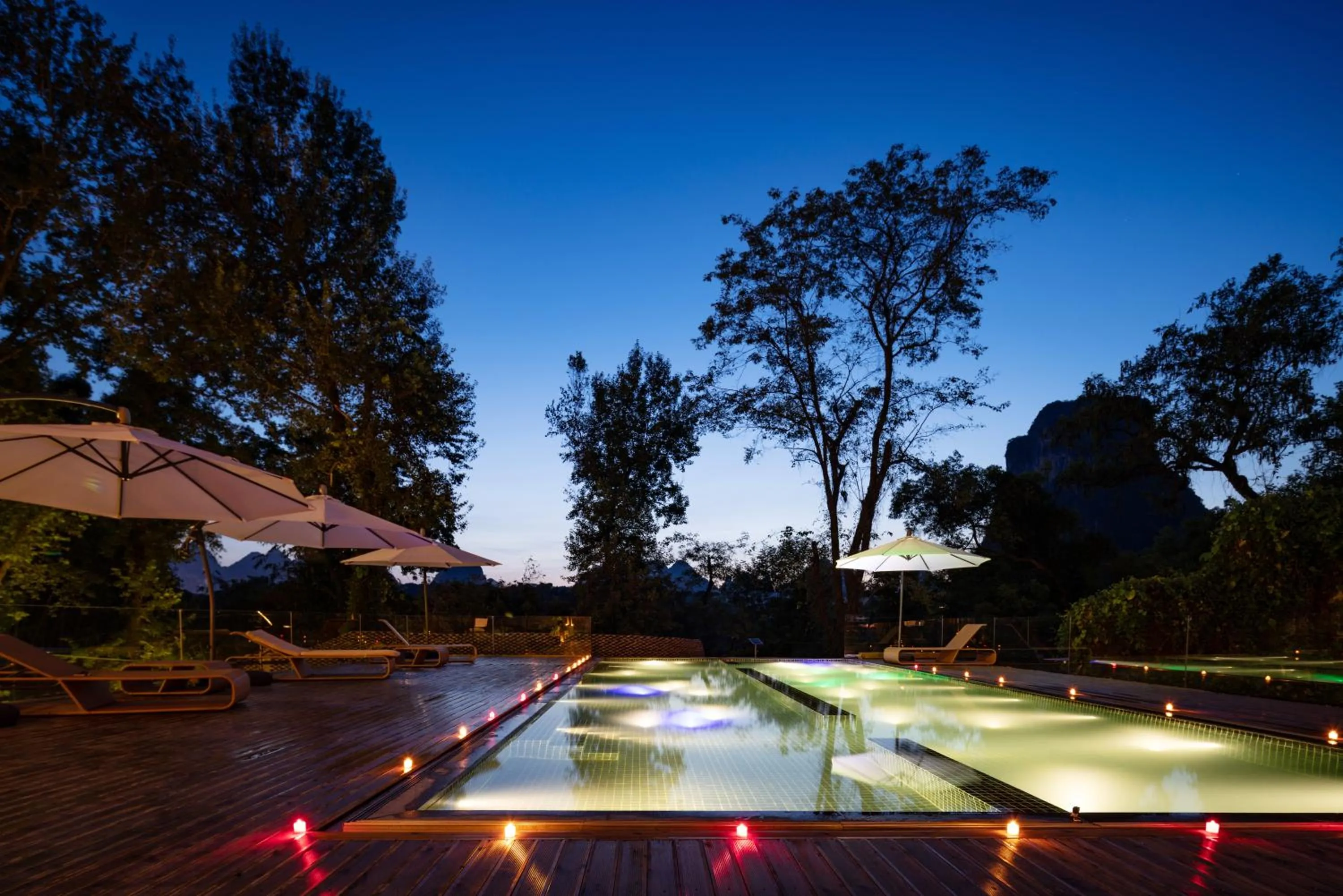 Swimming pool in Yangshuo River Lodge Hotel - Airport or TS Free pick up over 3 nights