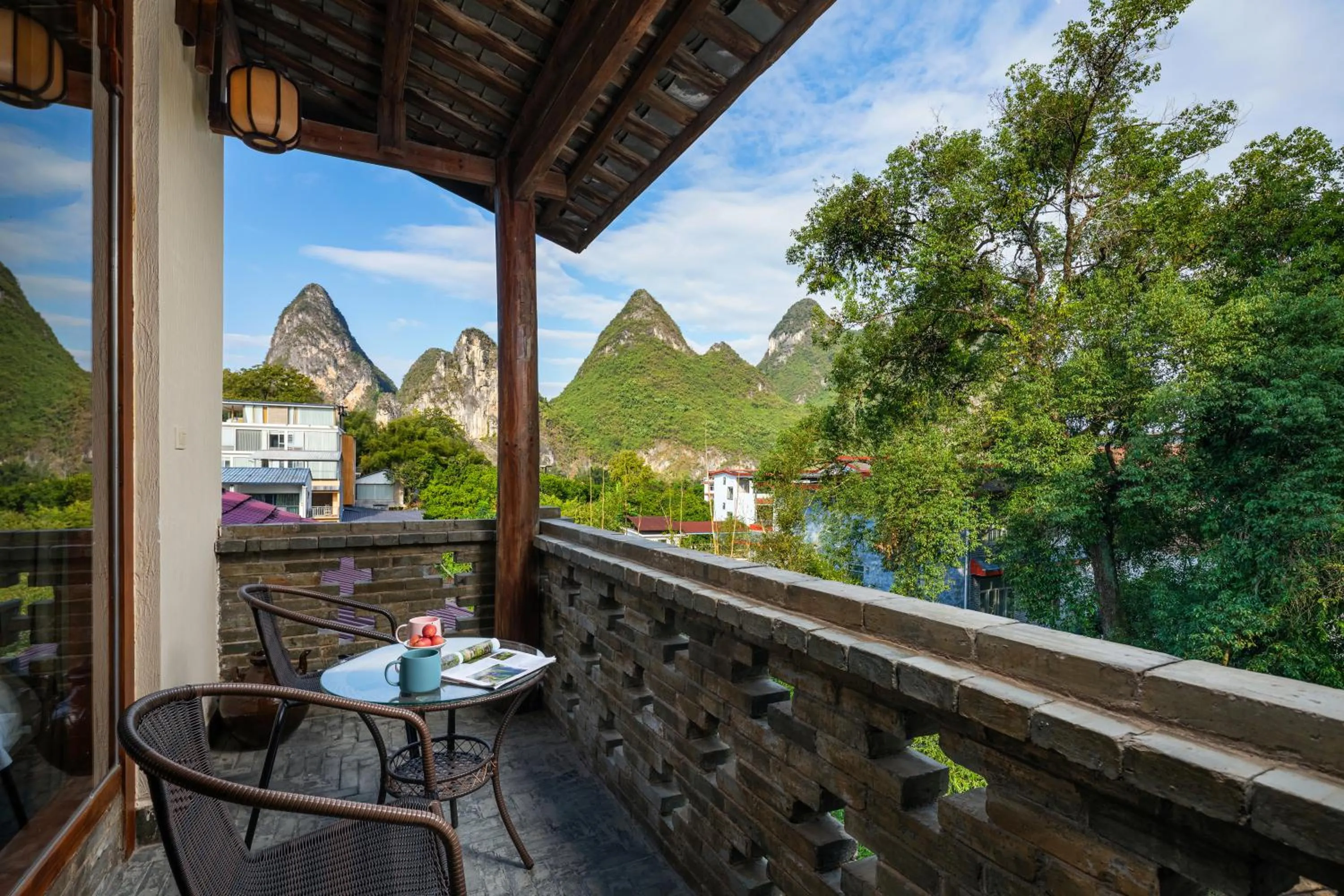 Balcony/Terrace in Yangshuo River Lodge Hotel - Airport or TS Free pick up over 3 nights