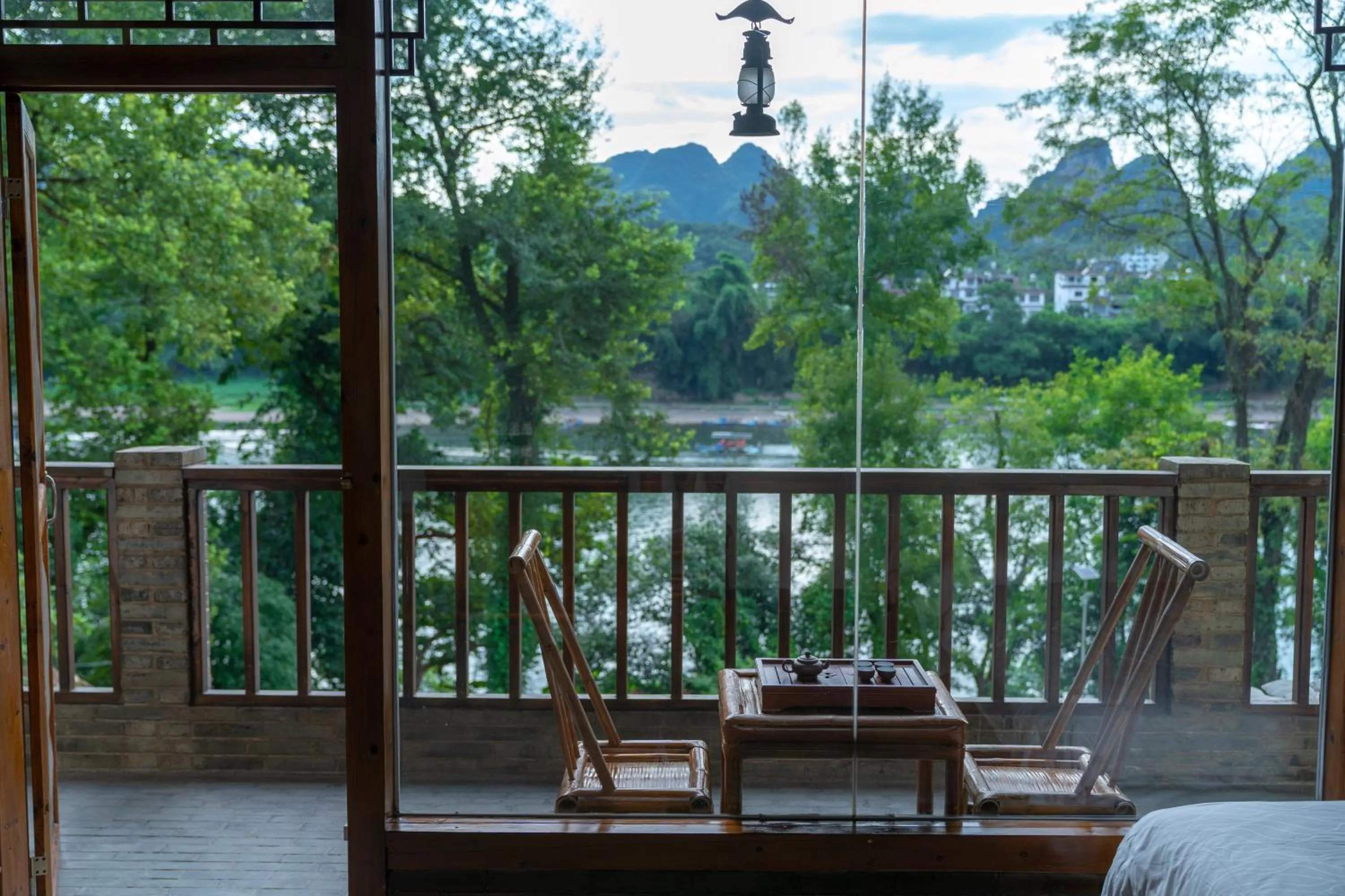 Balcony/Terrace in Yangshuo River Lodge Hotel - Airport or TS Free pick up over 3 nights