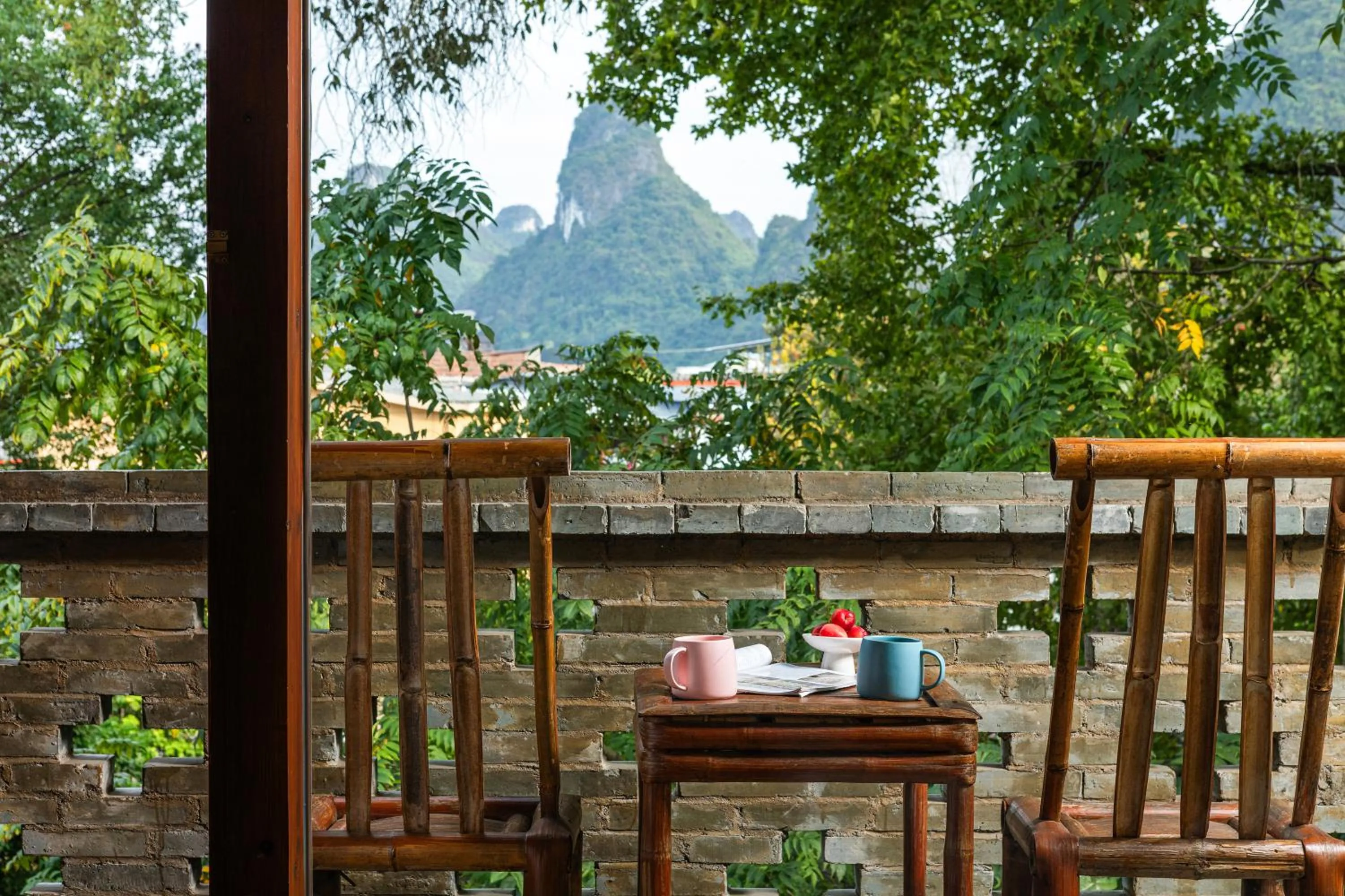 Balcony/Terrace in Yangshuo River Lodge Hotel - Airport or TS Free pick up over 3 nights