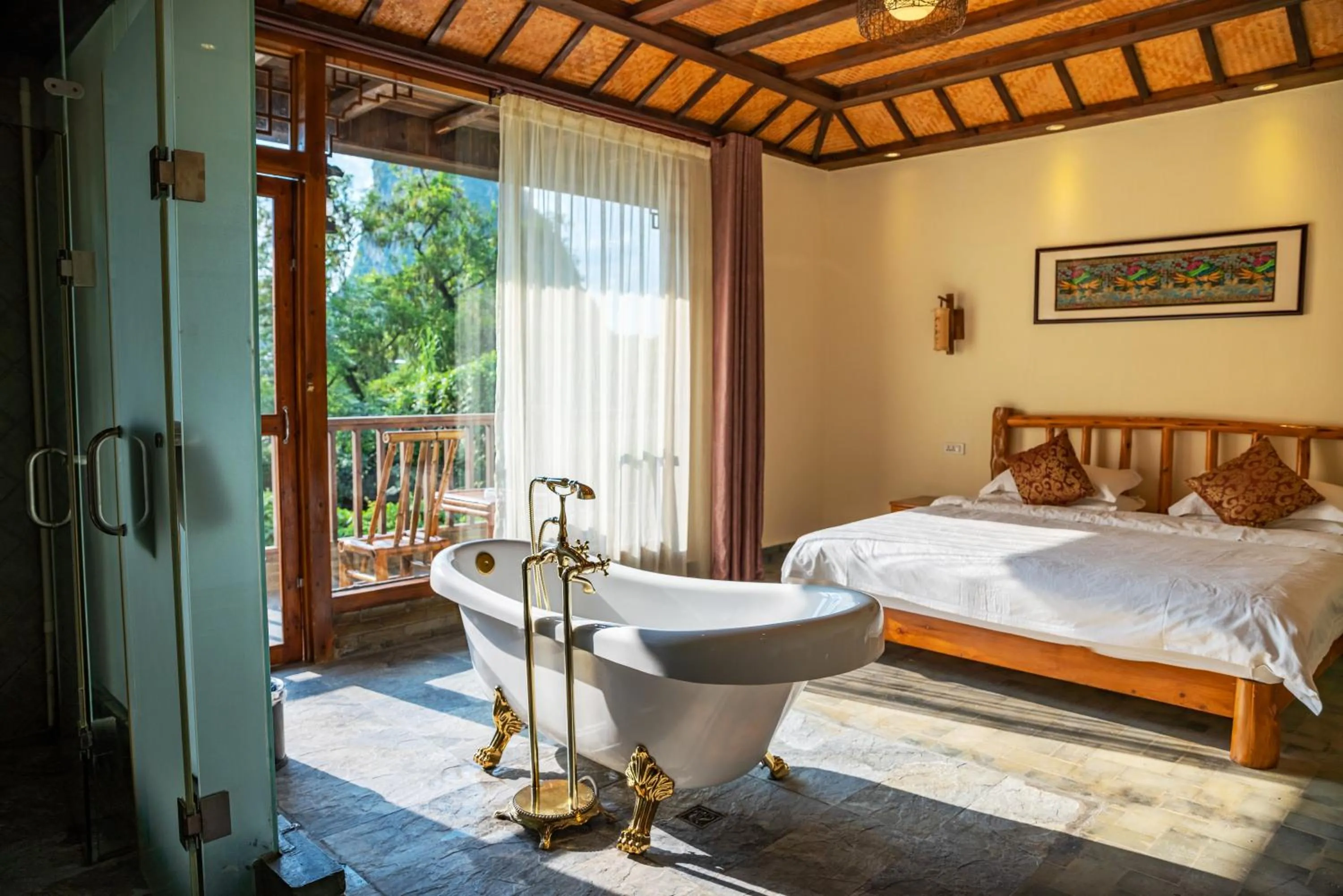 bunk bed, Bed in Yangshuo River Lodge Hotel - Airport or TS Free pick up over 3 nights