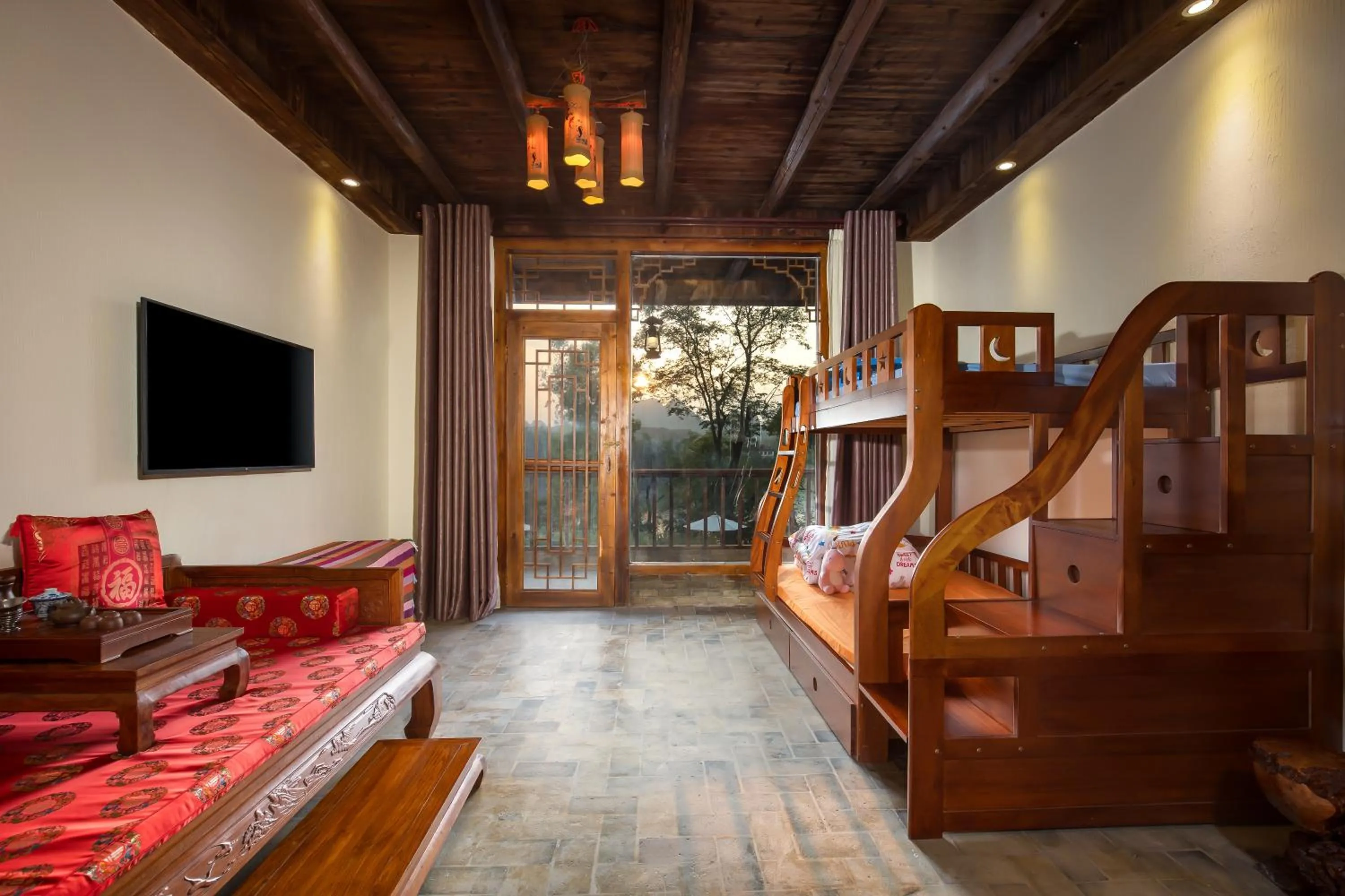 TV and multimedia in Yangshuo River Lodge Hotel - Airport or TS Free pick up over 3 nights
