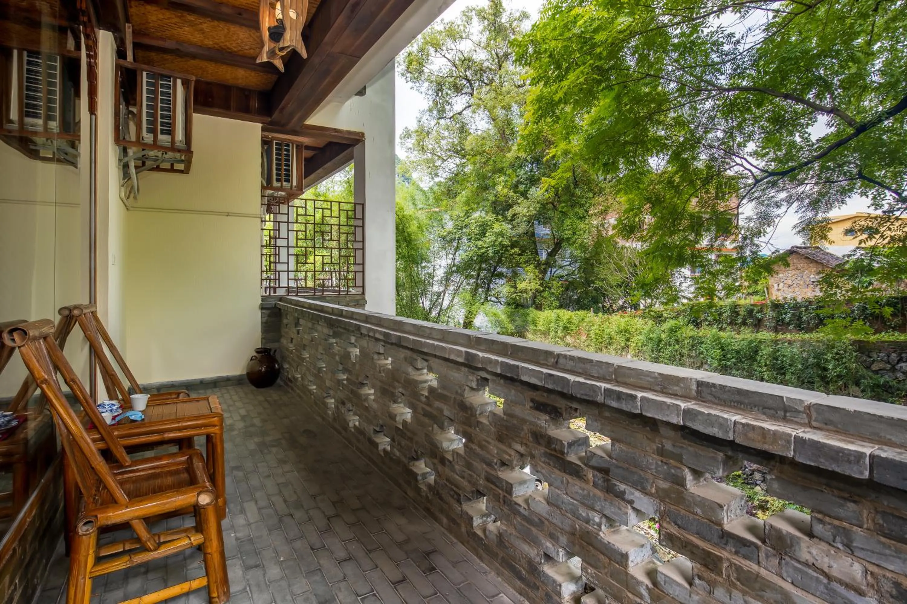 Balcony/Terrace in Yangshuo River Lodge Hotel - Airport or TS Free pick up over 3 nights