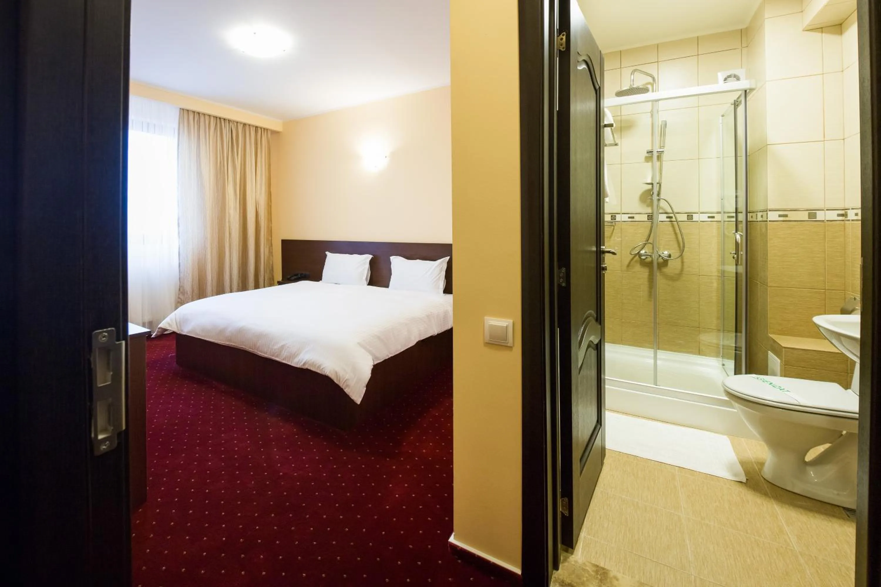 Shower, Bed in Hotel Athos