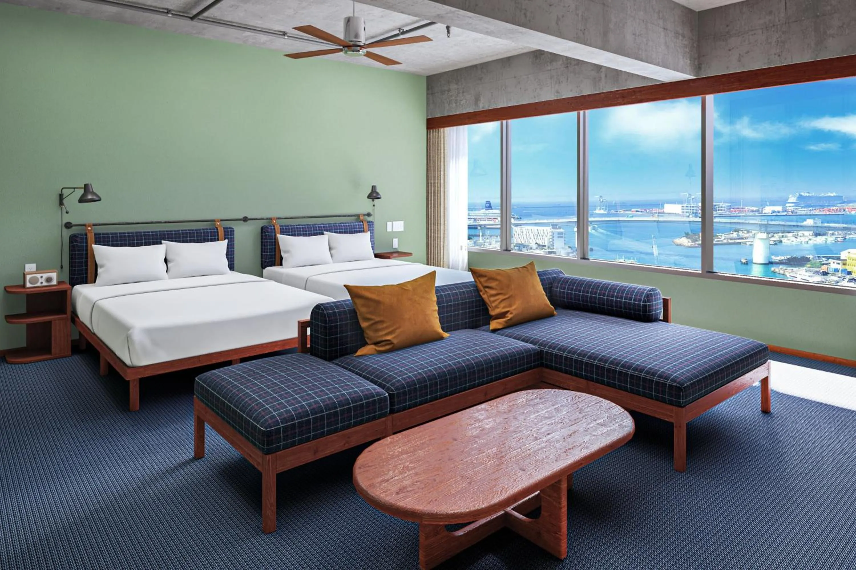Comfort Deluxe ( 2 double beds / Washing Machine) in South Gate Hotel Okinawa