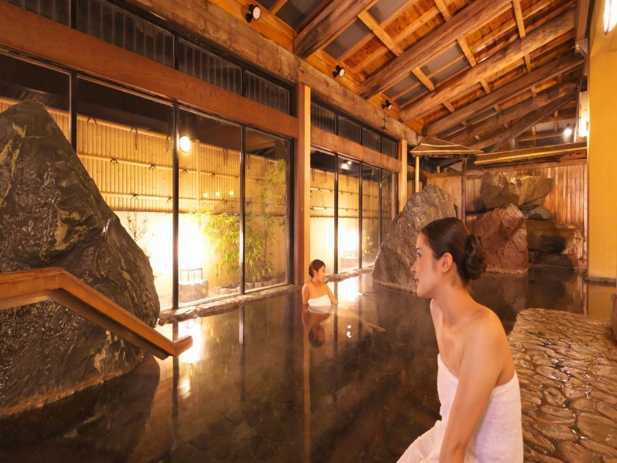 Hot Spring Bath in Yuraku Hotel