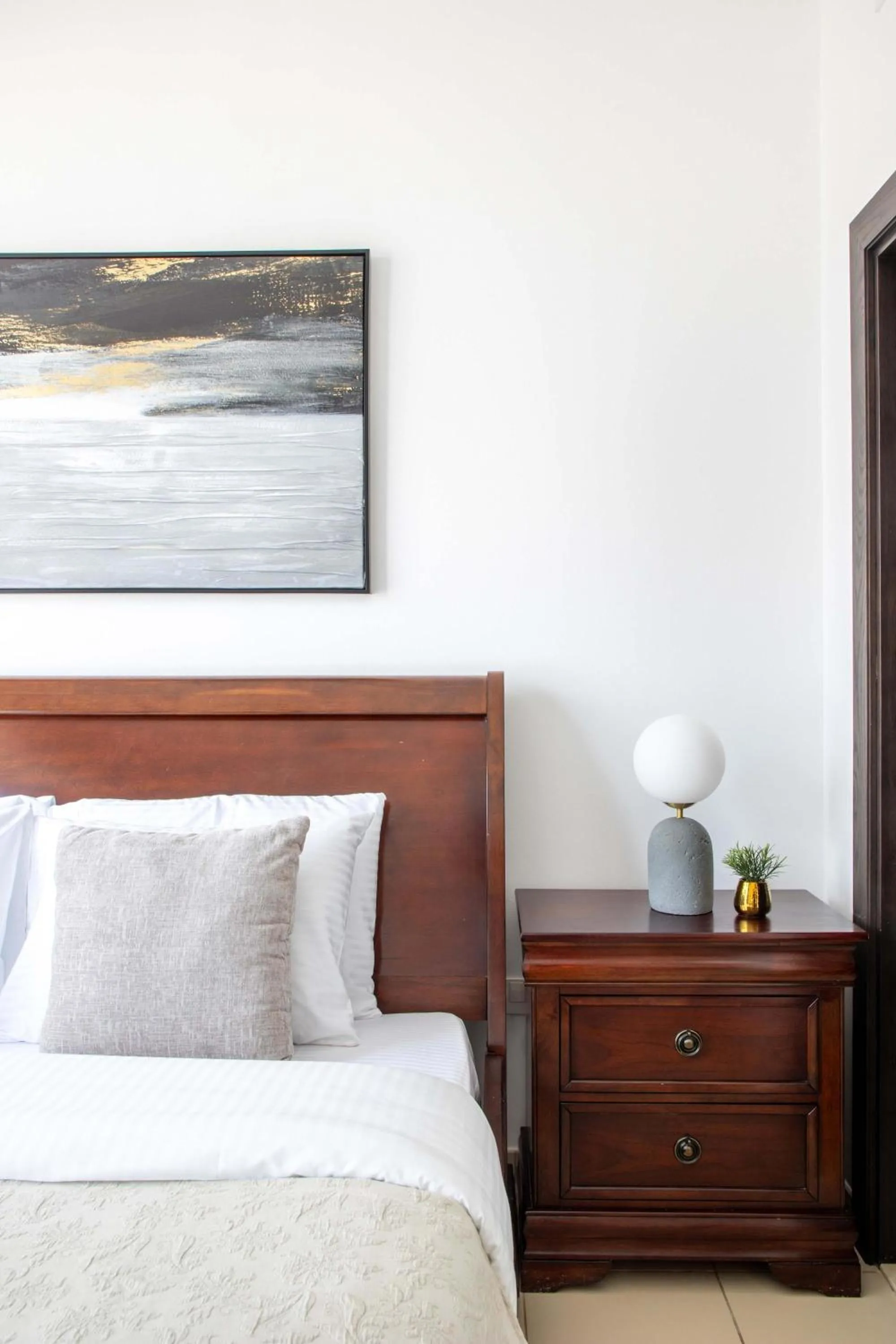 Decorative detail, Bed in Frank Porter - Silverene Tower B