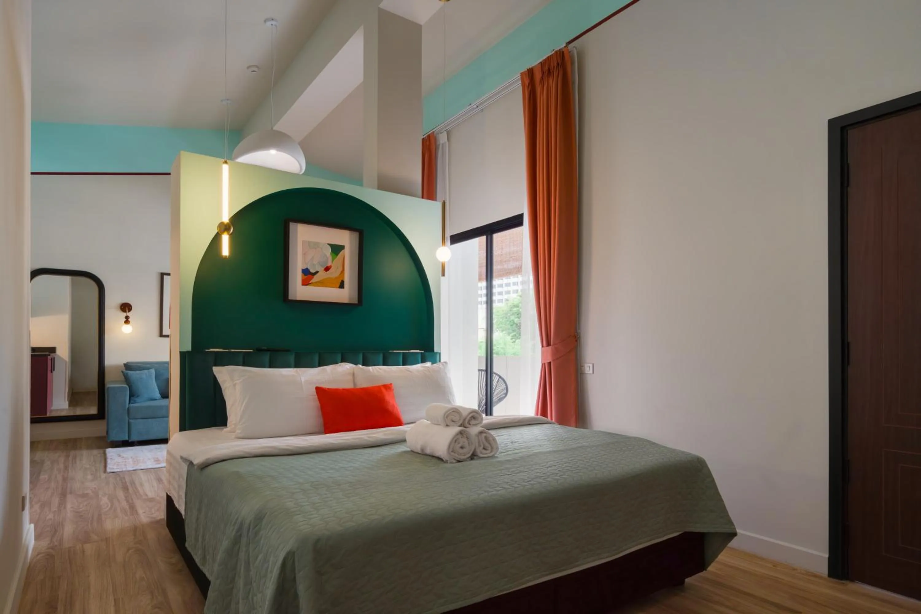 Bed in Boutique hotel Axis Bangkok