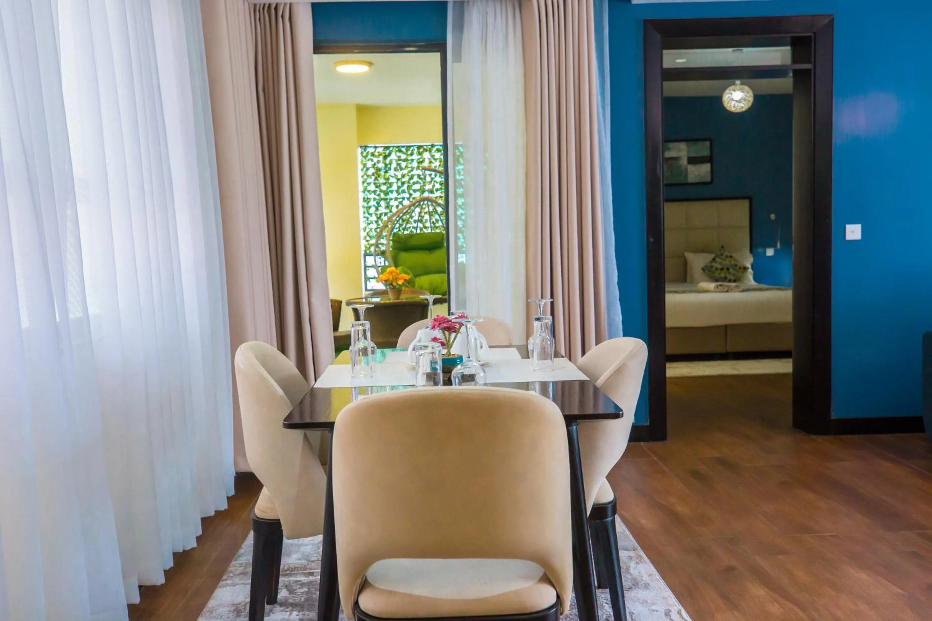 Dining area, Bed in GreenPath Residence