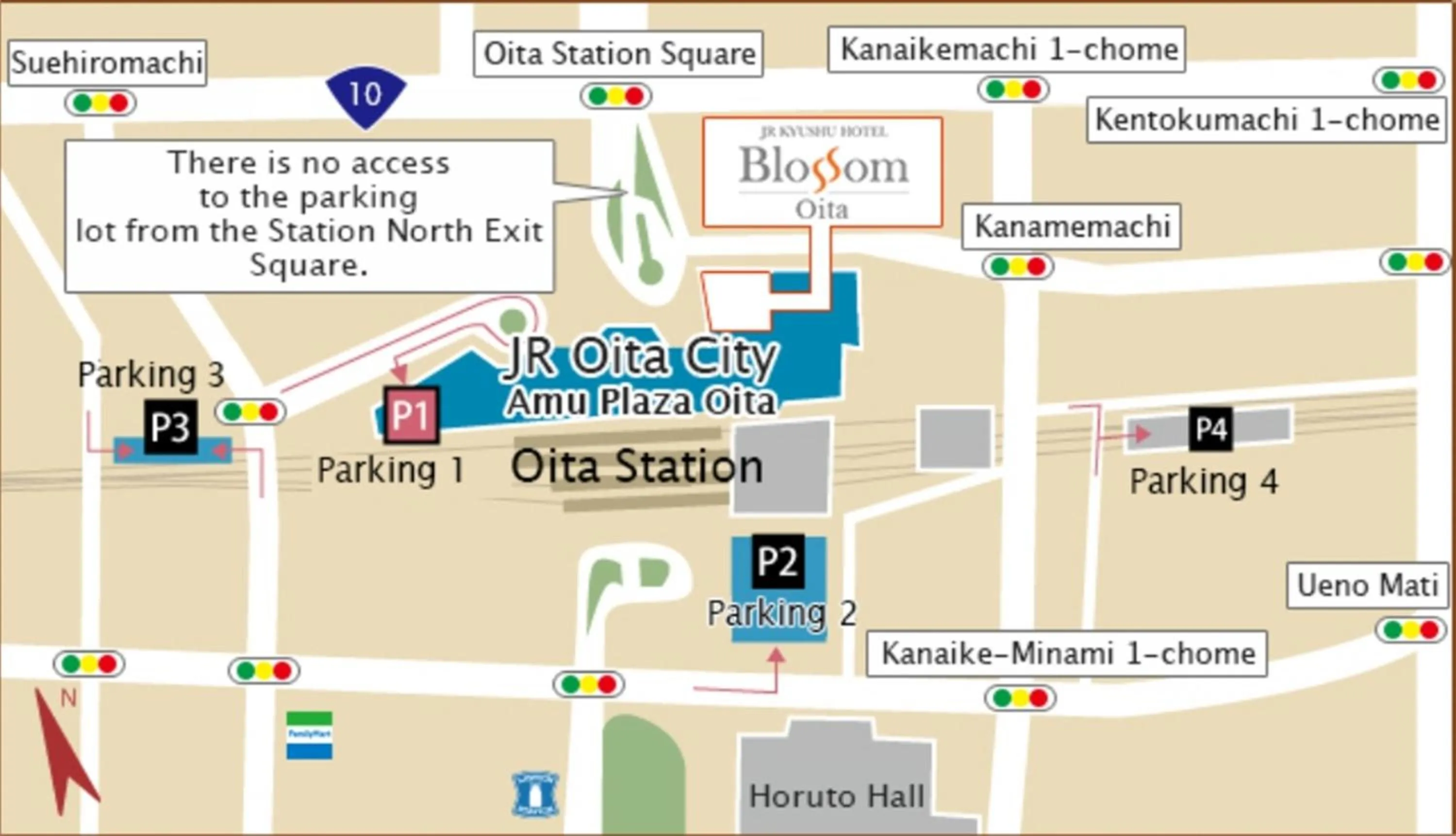 Parking in JR Kyushu Hotel Blossom Oita