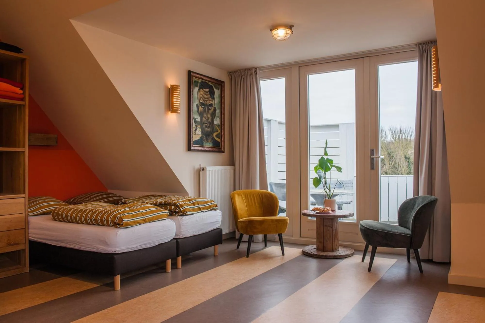 Living room, Bed in Studio aan Zee