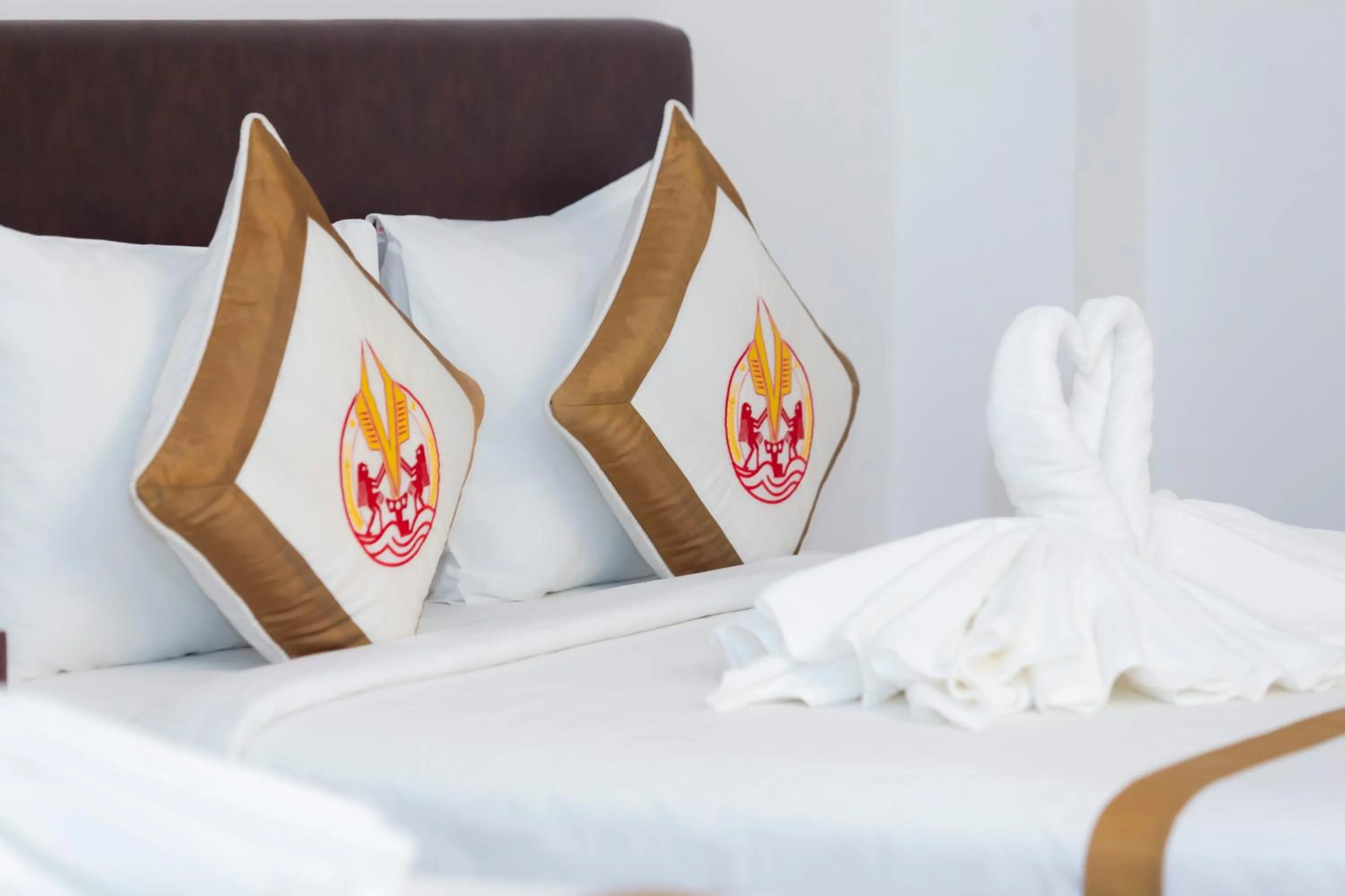 Bed in THE RICE HOTEL Nong Thon Dai Viet 131 Bui Vien