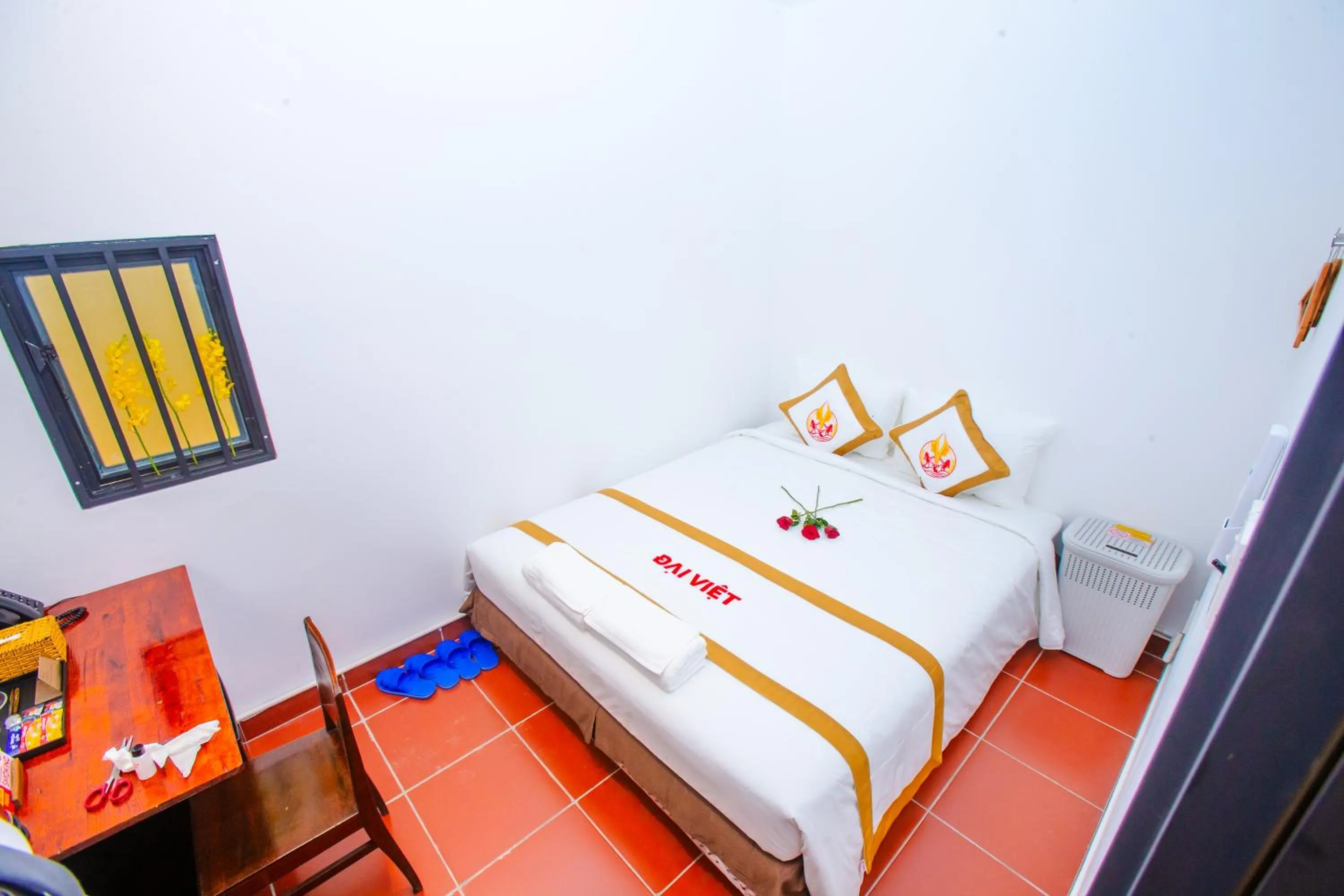 Bed in THE RICE HOTEL Nong Thon Dai Viet 131 Bui Vien