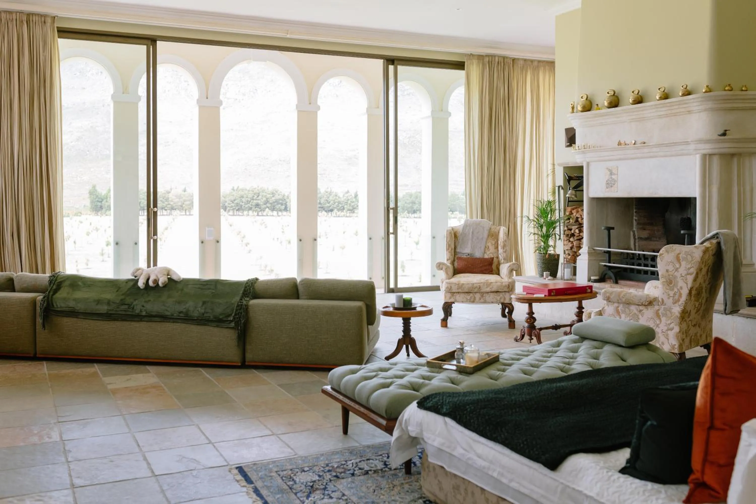 Living room in Manor House at La Roche Estate - Franschhoek