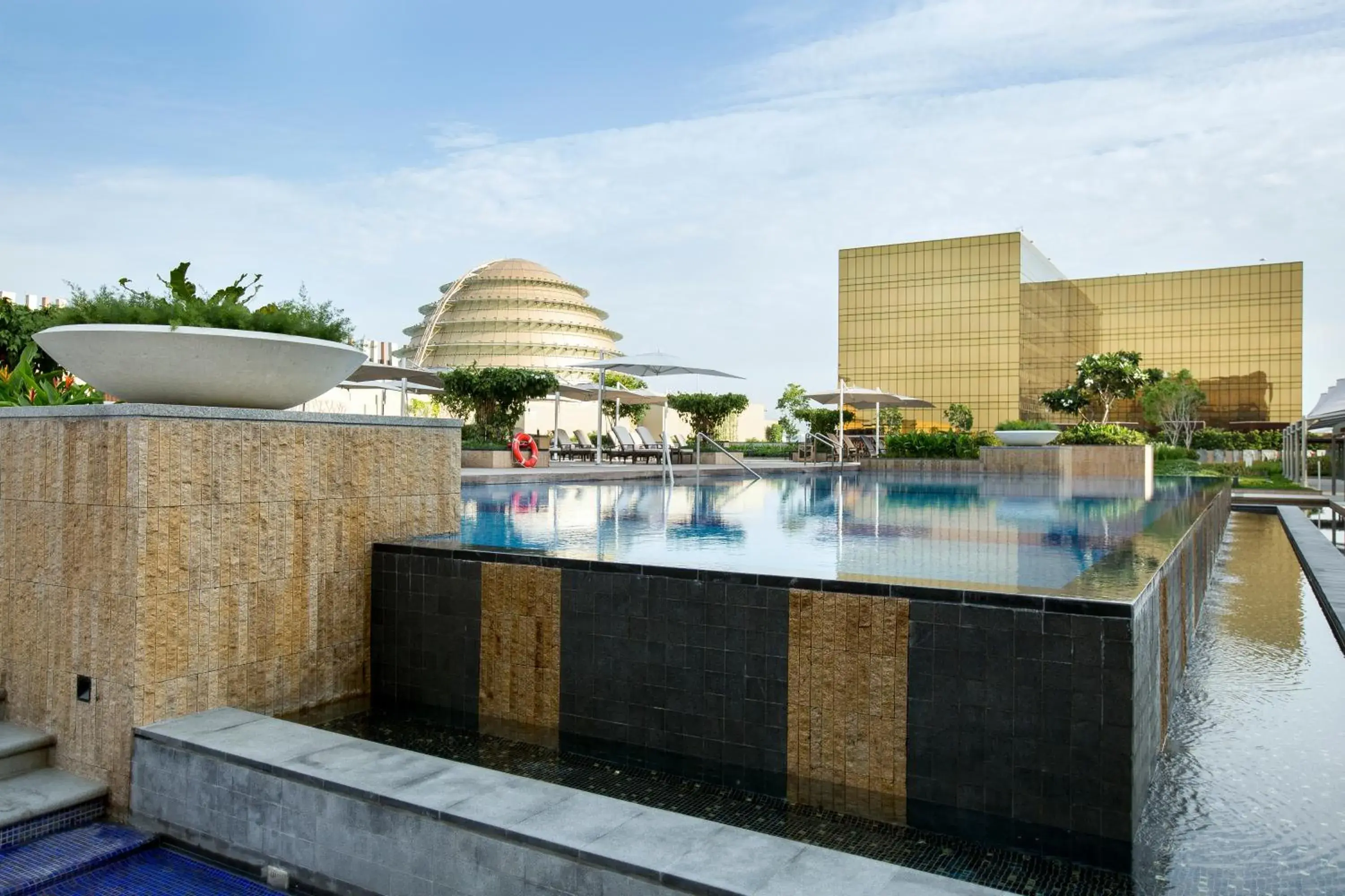 Pool view in City of Dreams - Nobu Hotel Manila Pool view in City of Dreams - Nobu Hotel Manila