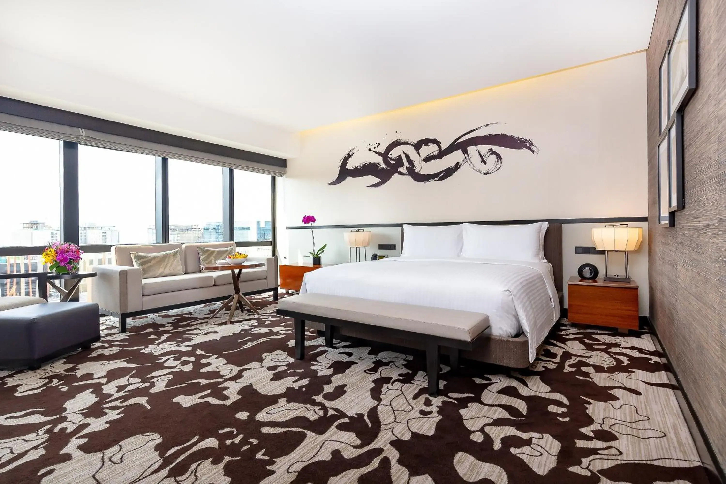 Bedroom, Bed in City of Dreams - Nobu Hotel Manila Bedroom, Bed in City of Dreams - Nobu Hotel Manila