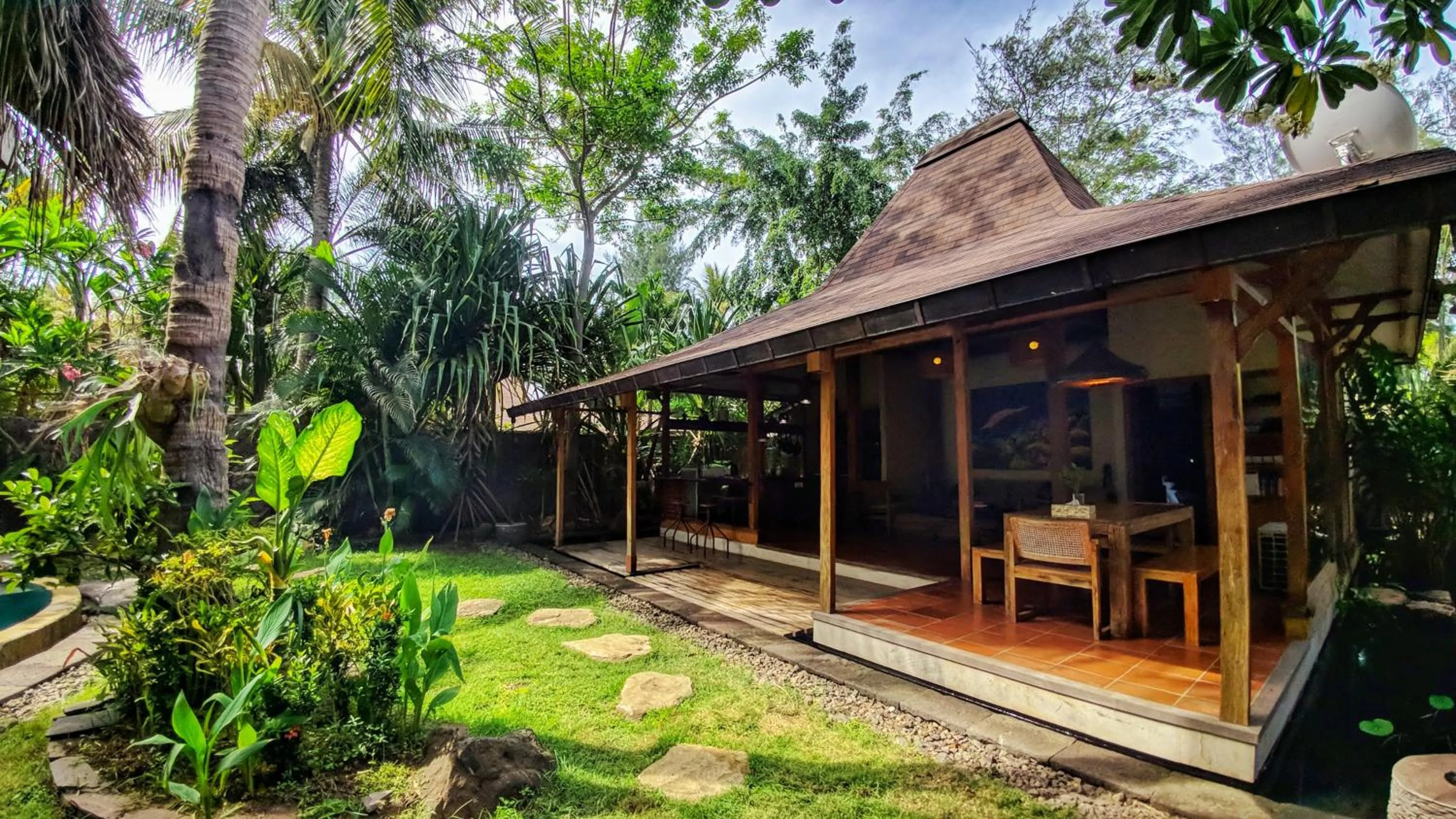 Balcony/Terrace in Villa Bhuvana with private swimming pool