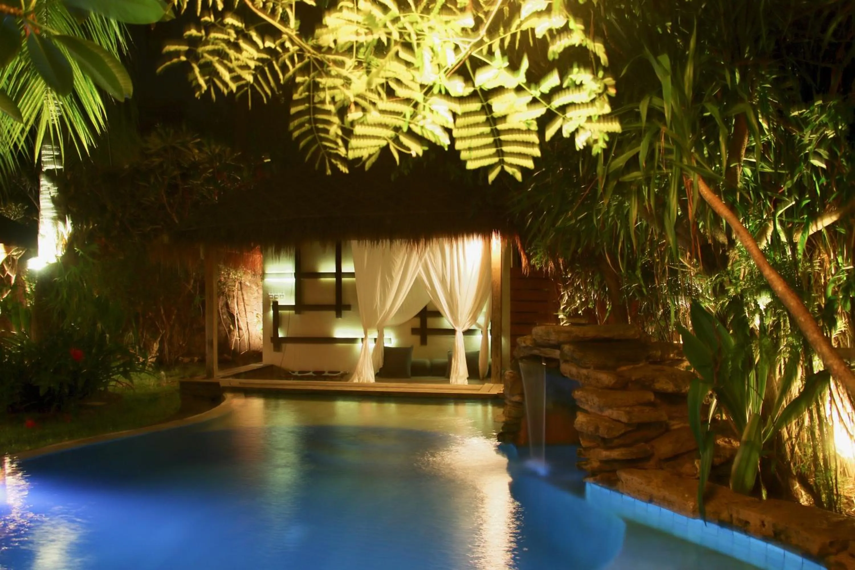 Patio in Villa Bhuvana with private swimming pool
