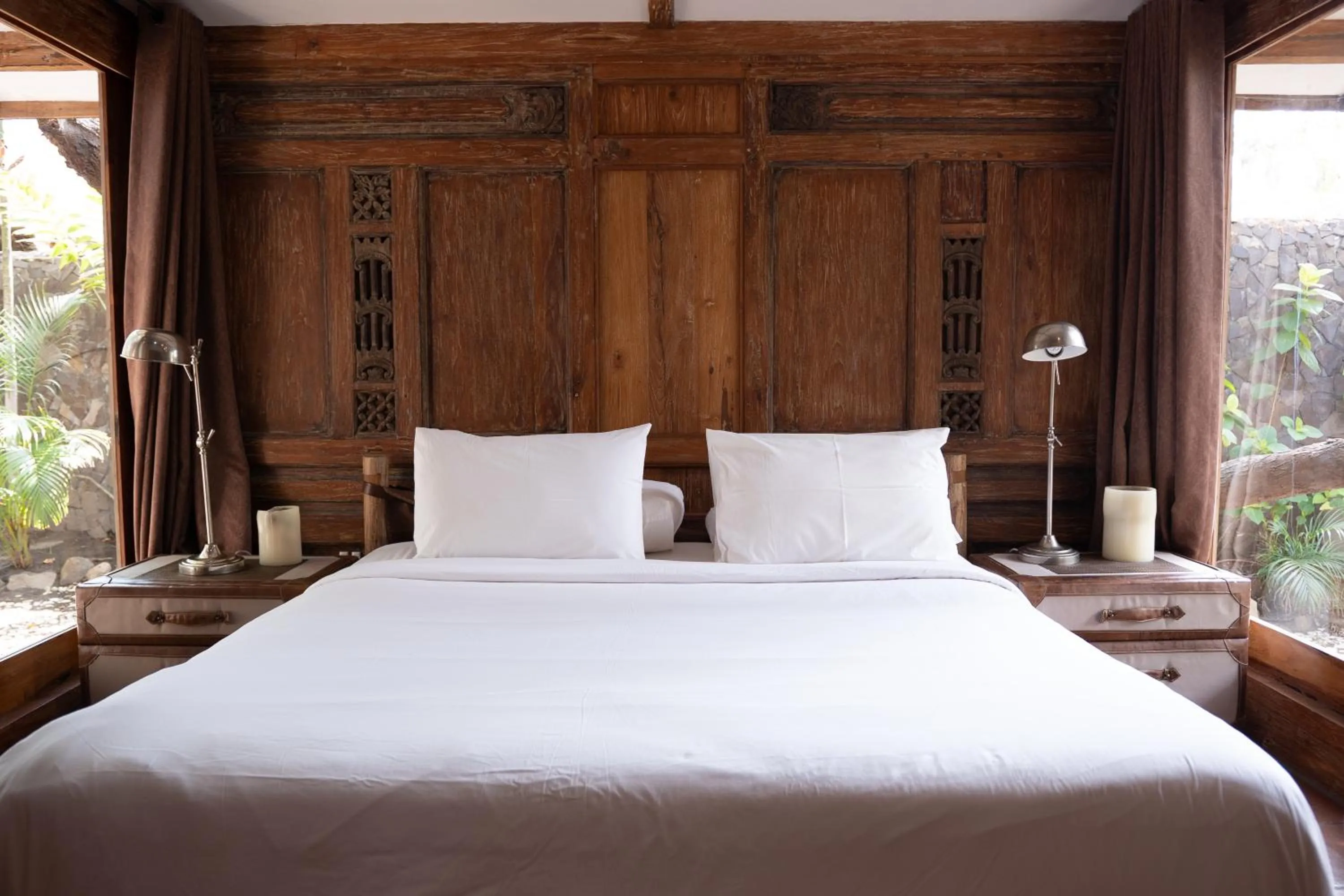 Bed in Villa Bhuvana with private swimming pool