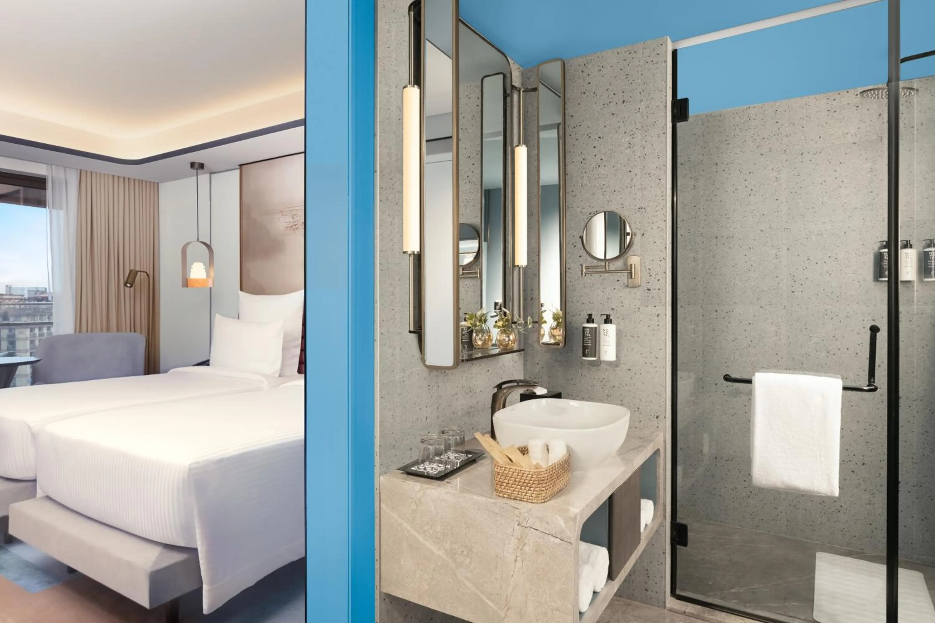 Shower, Bed in Novotel Goa Panjim