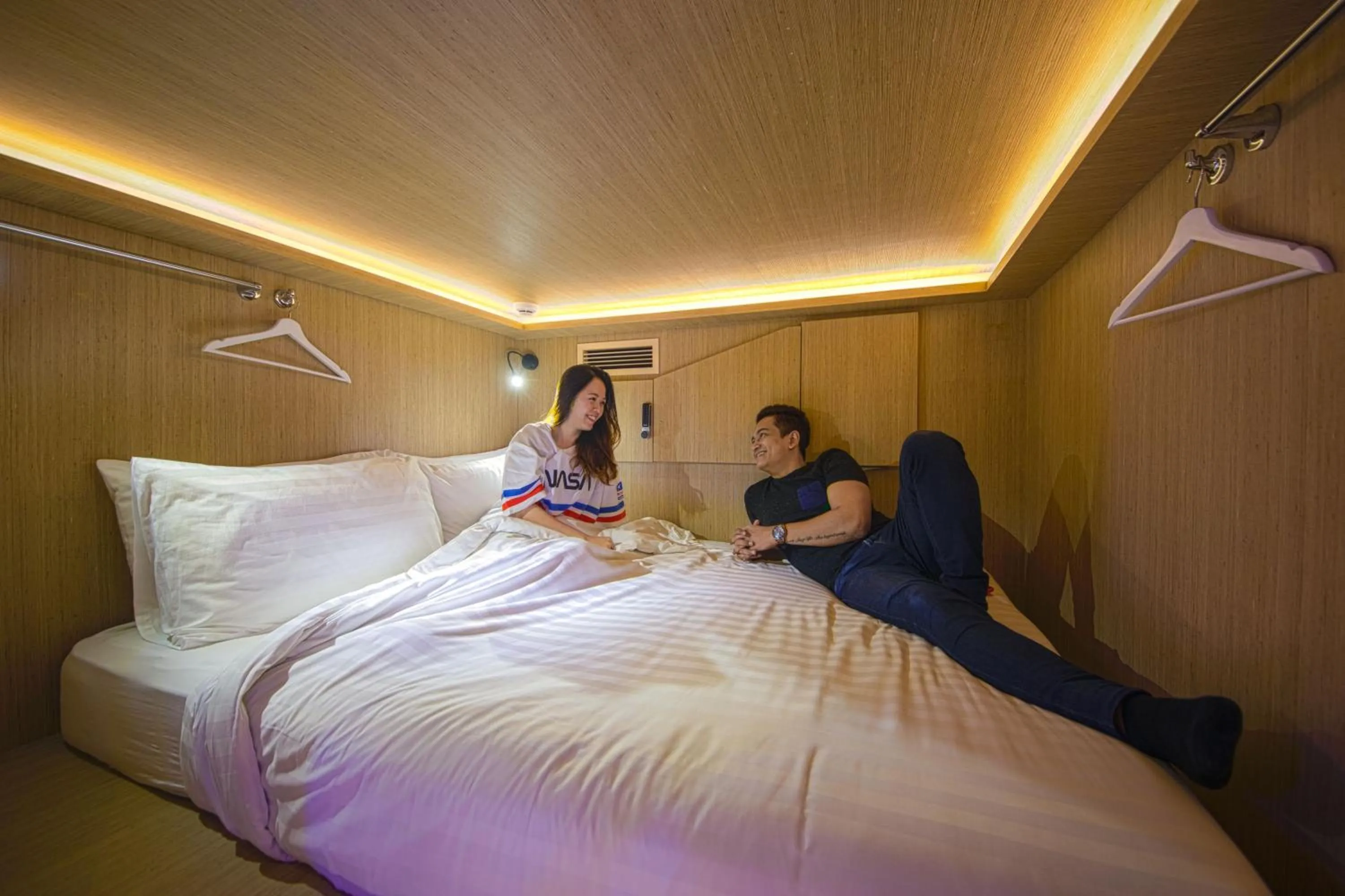 Bed in CUBE Boutique Capsule Hotel at Kampong Glam