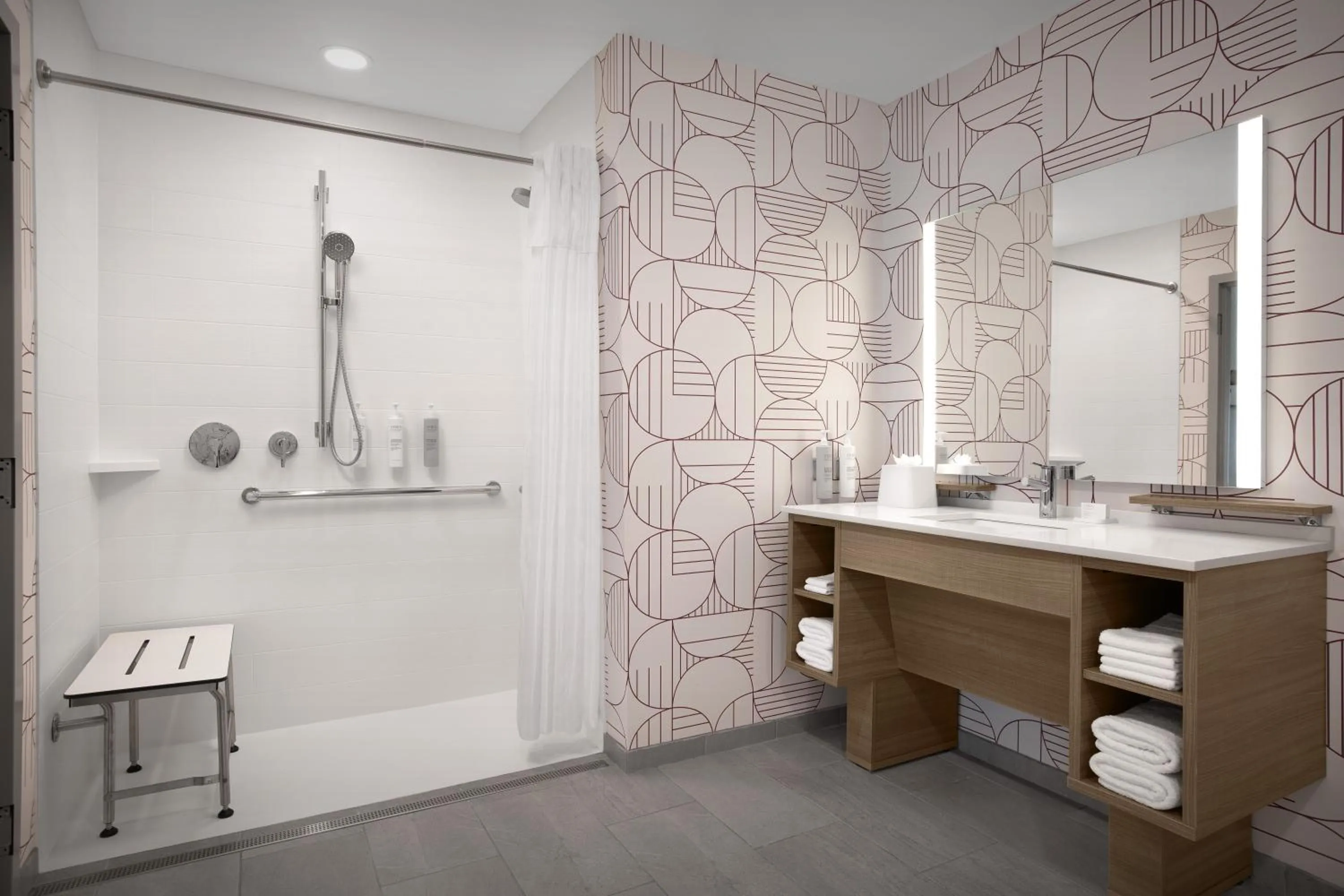 Shower in Home2 Suites By Hilton Columbus Easton