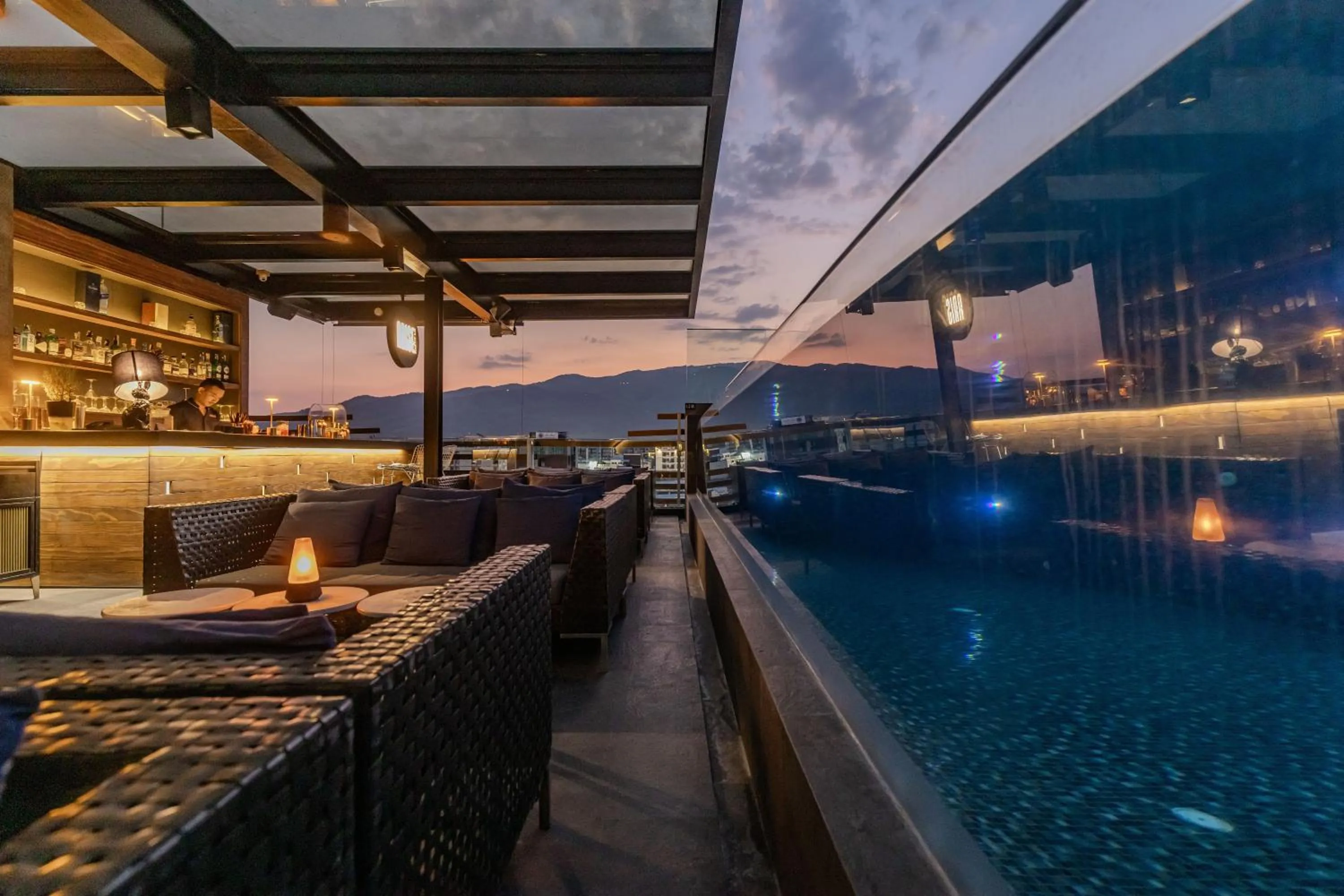 Pool view in AMANOR Hotel Chiang Mai