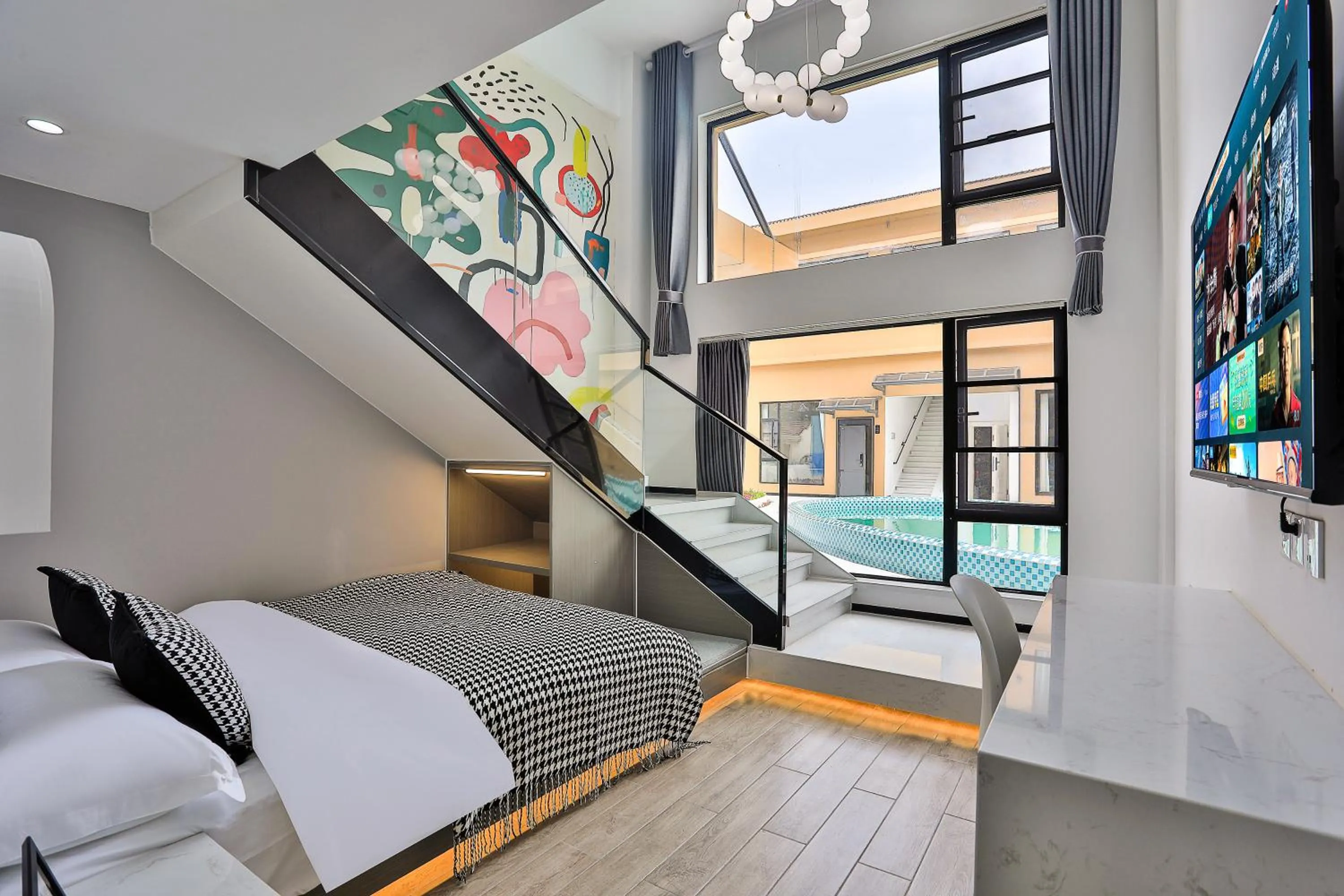 Bed in Chuxin Moshe Hotel