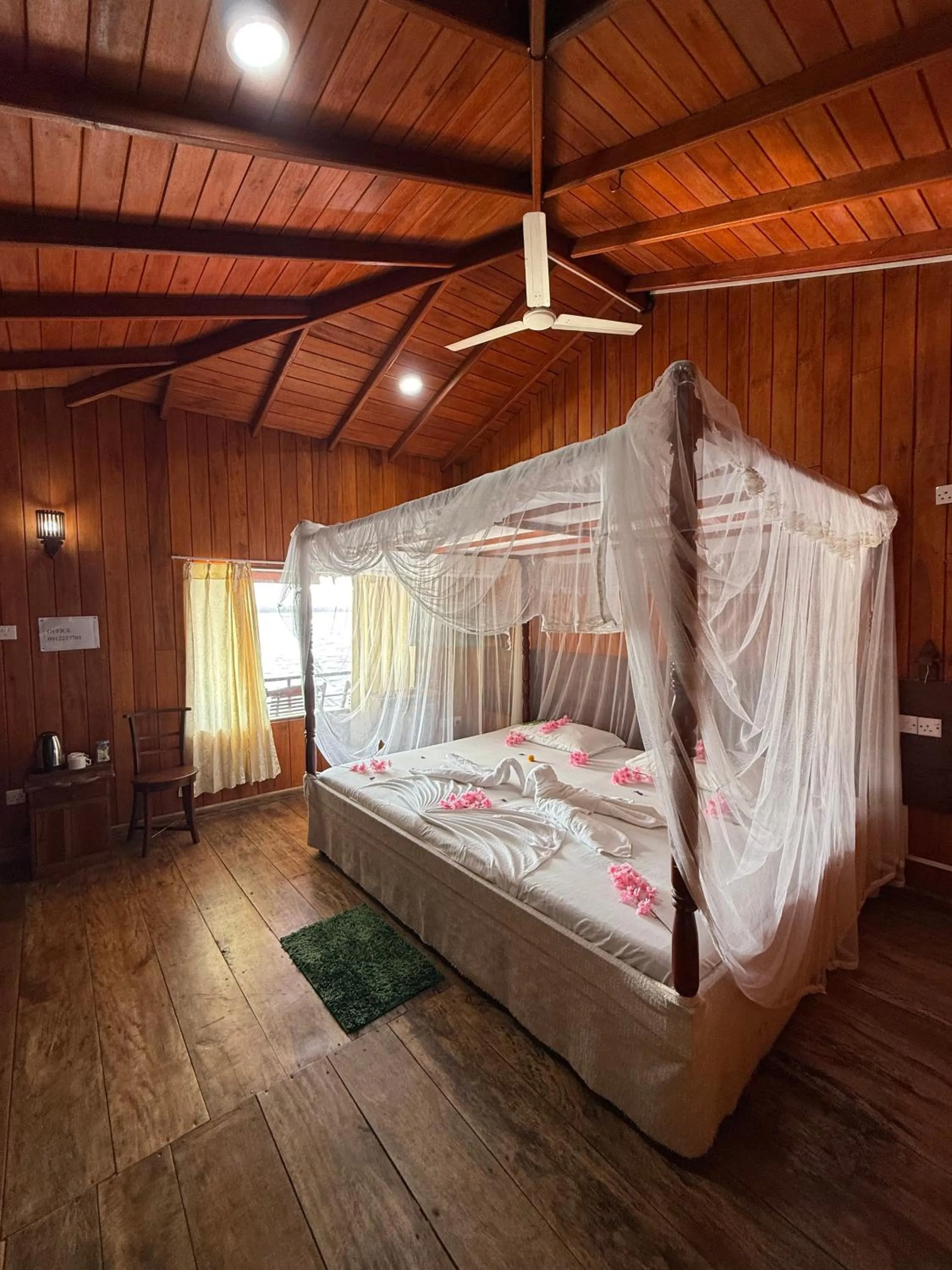 Bed in Shiny Lakeside Resort