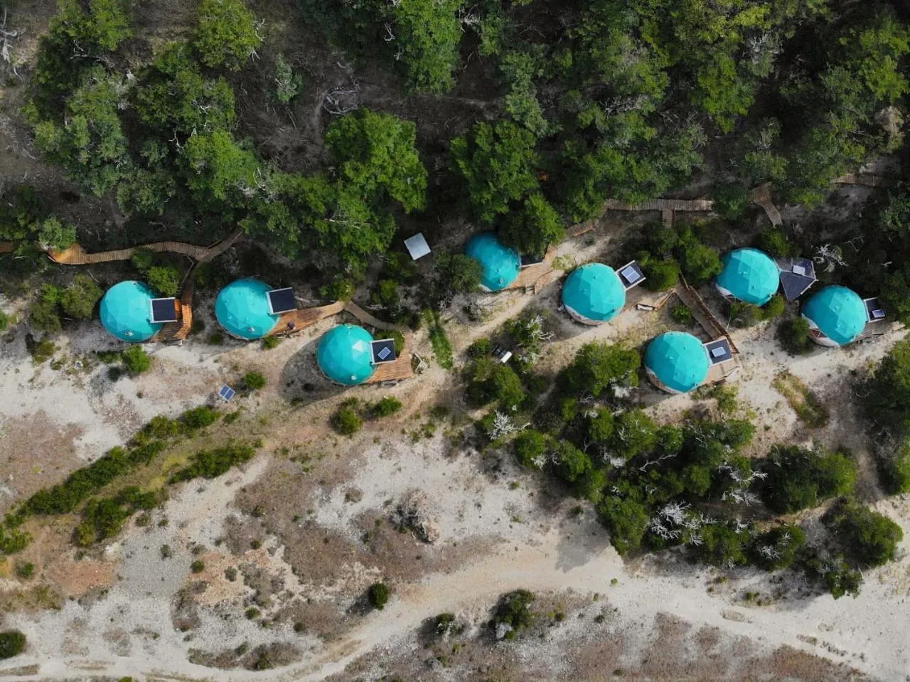 Bird's eye view in Patagonia Eco Domes