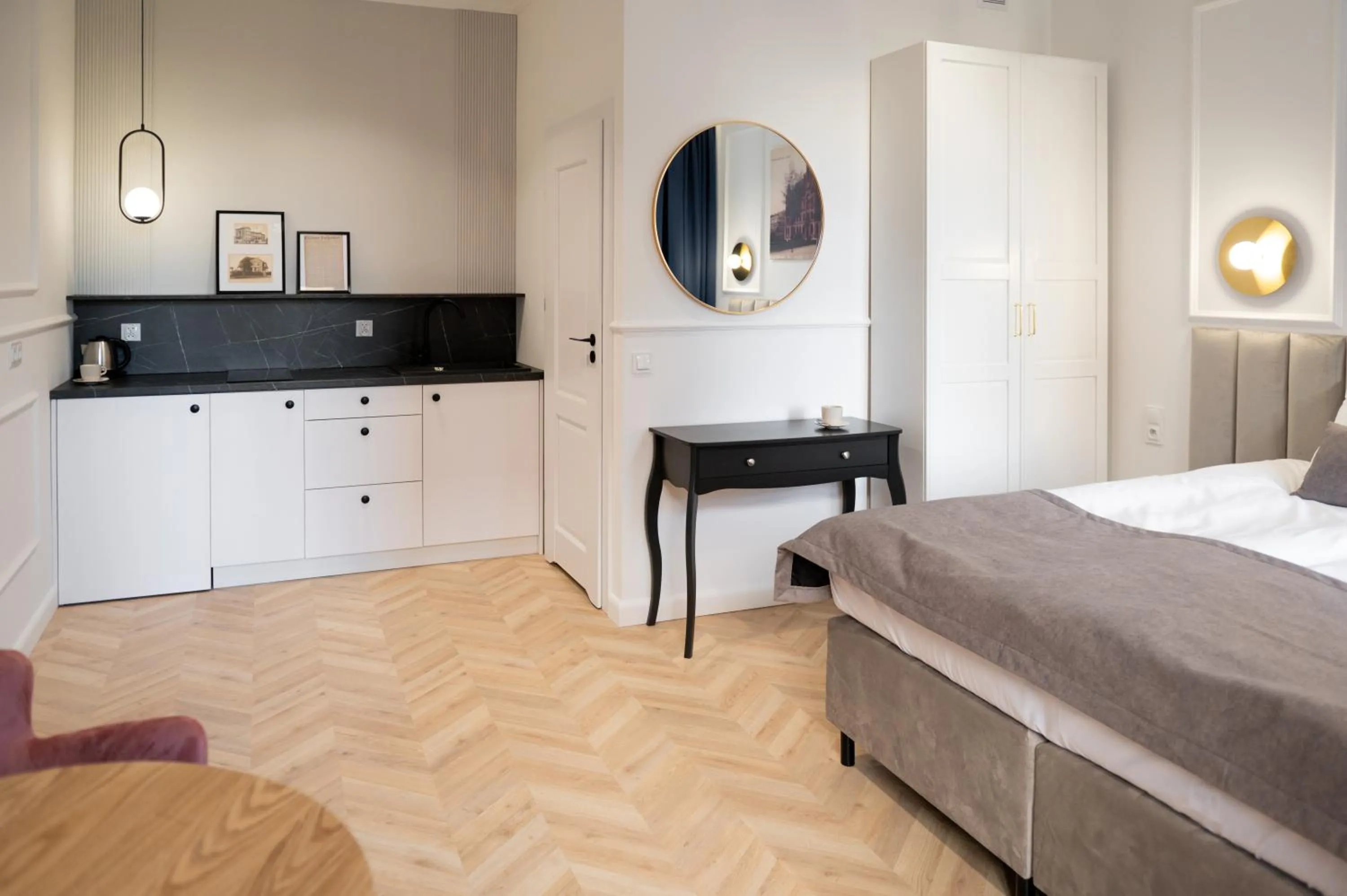 Bed in Stara Drukarnia Aparthotel