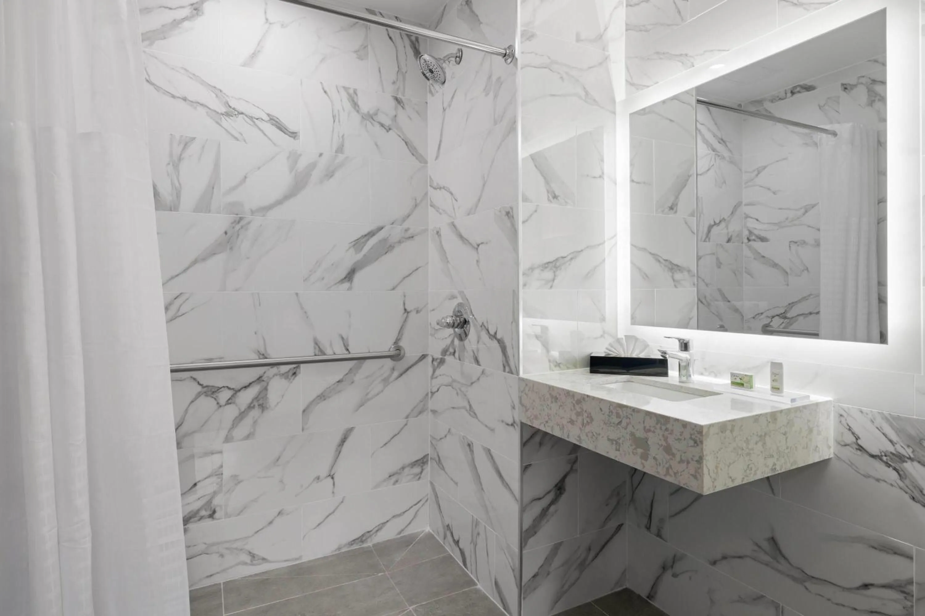 Shower in Ramada by Wyndham Brooklyn Near Flatbush