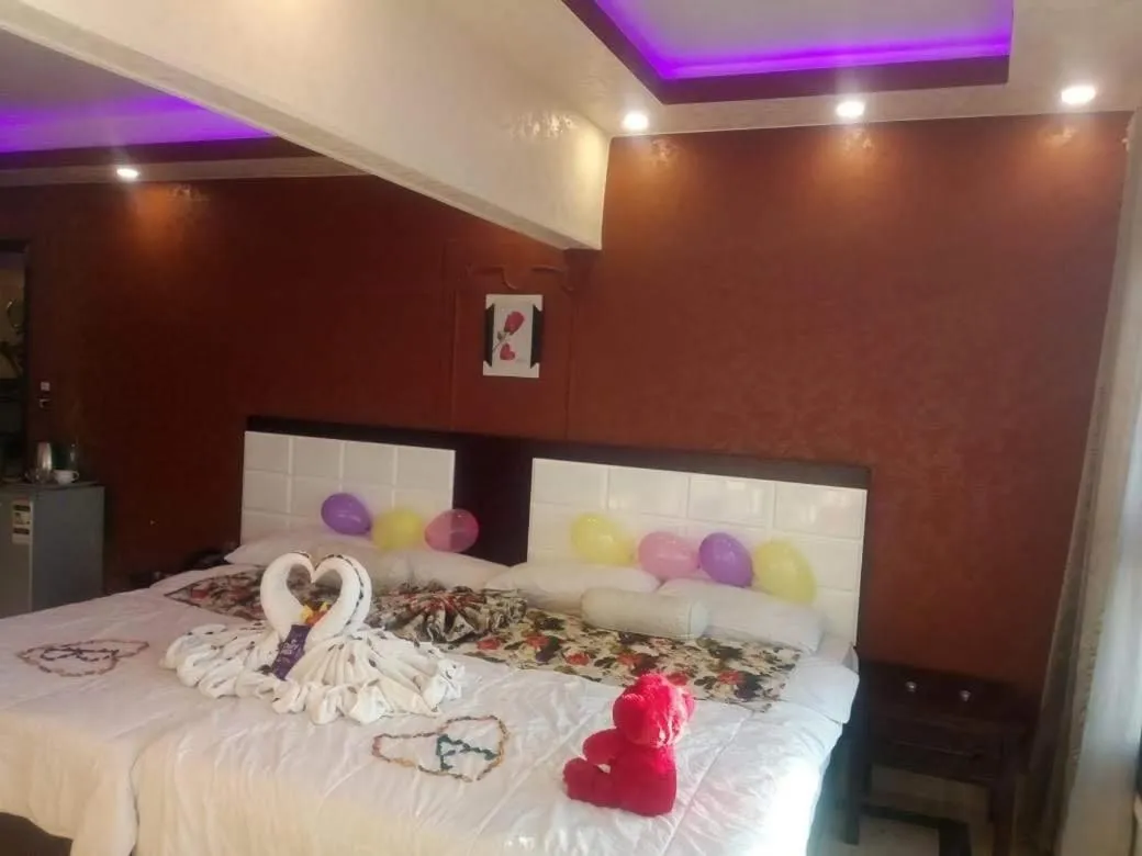 Bed in Nile sky hotel and suites